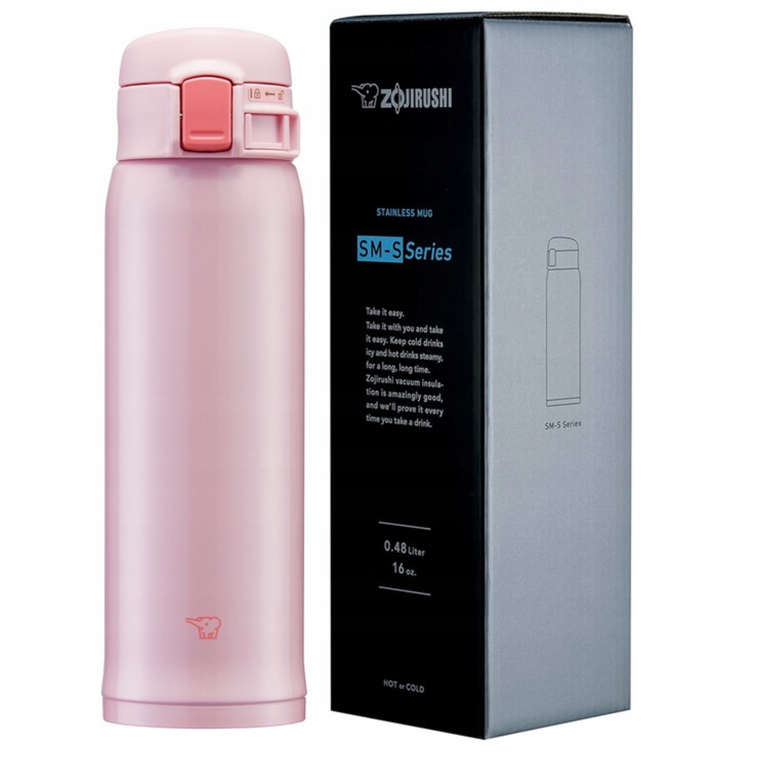 Růžový Termohrnek Zojirushi SM-SR48E-PP Termoska na kávu do práce 480 ml