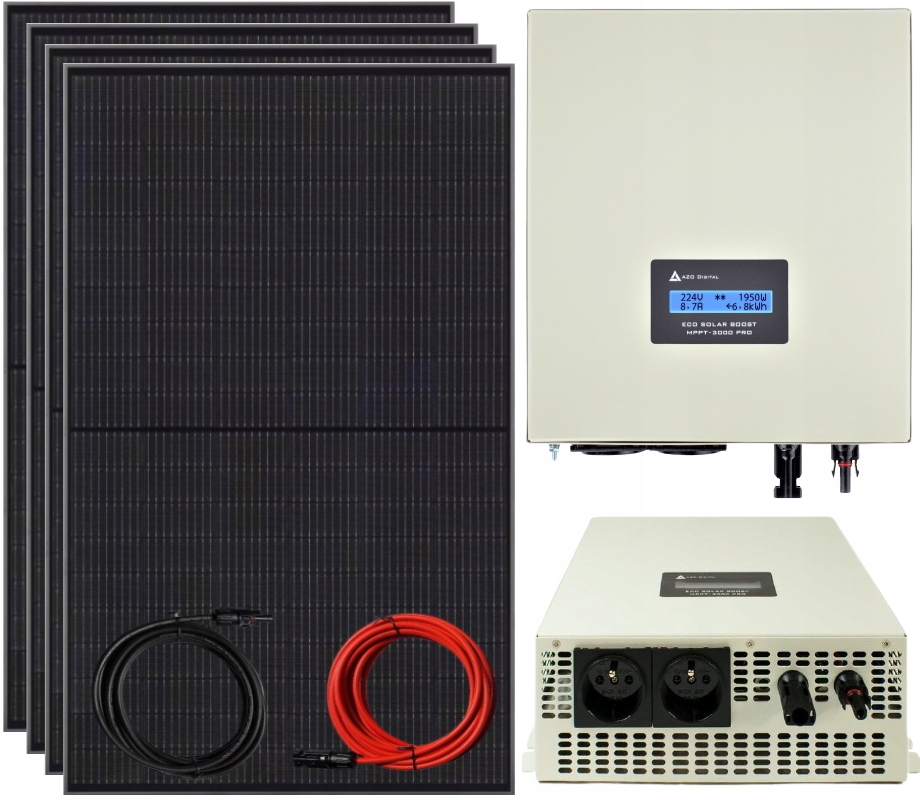 3000W - КОМПЛЕКТ СОЛНЕЧНЫХ ВОДОНАГРЕВАТЕЛЕЙ ГВС 3000 ВТ 230 В MPPT