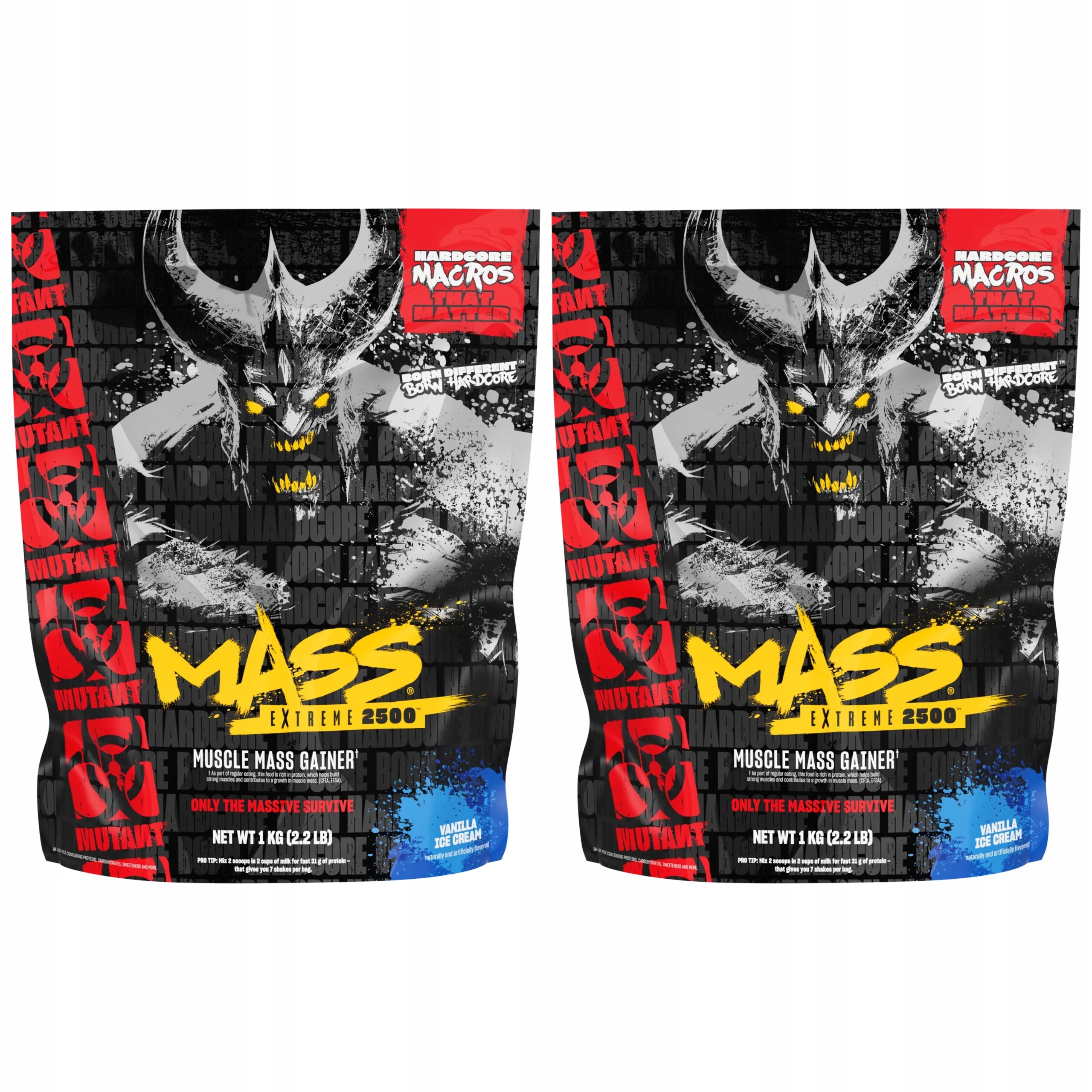 2x Gainer s vysokým obsahem bílkovin 1070 kcal, svalová hmota 230 g sacharidů Mutant