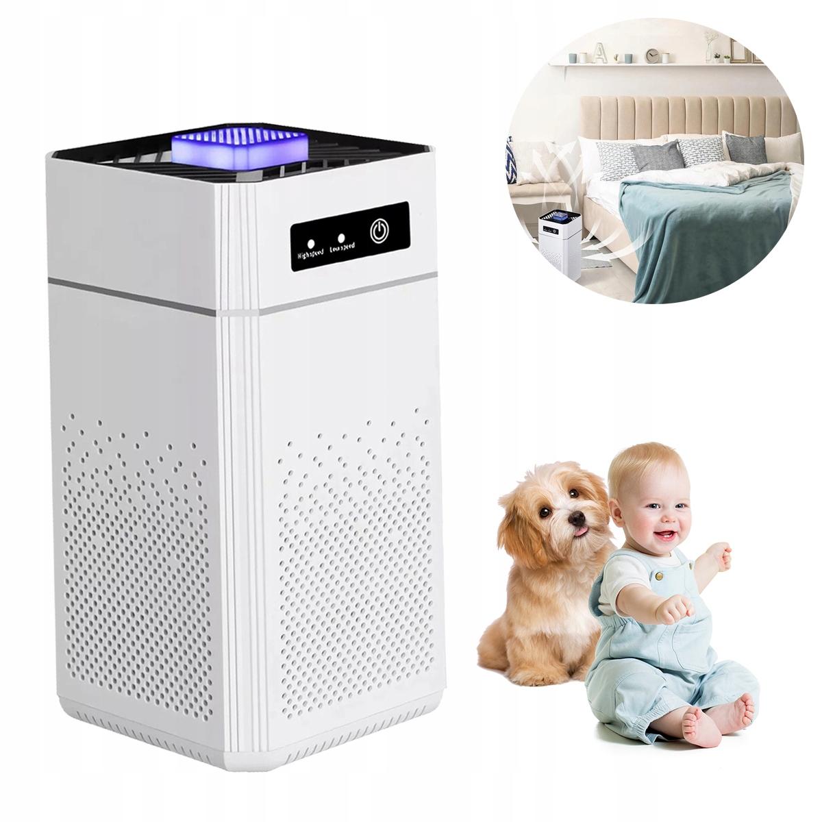 oczyszczacz powietrza usuwający kurz, pyłki, sierść nieprzyjemne zapachy