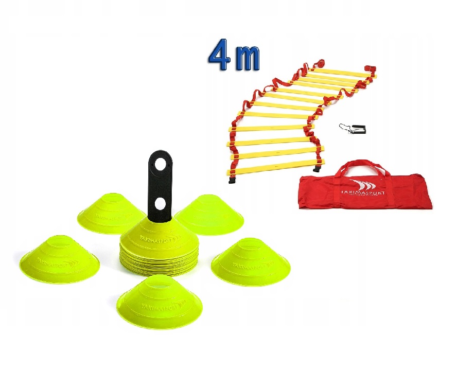Tréninkové tyčinky ostrůvky talířky houby 30ks žluté žebřík 4m