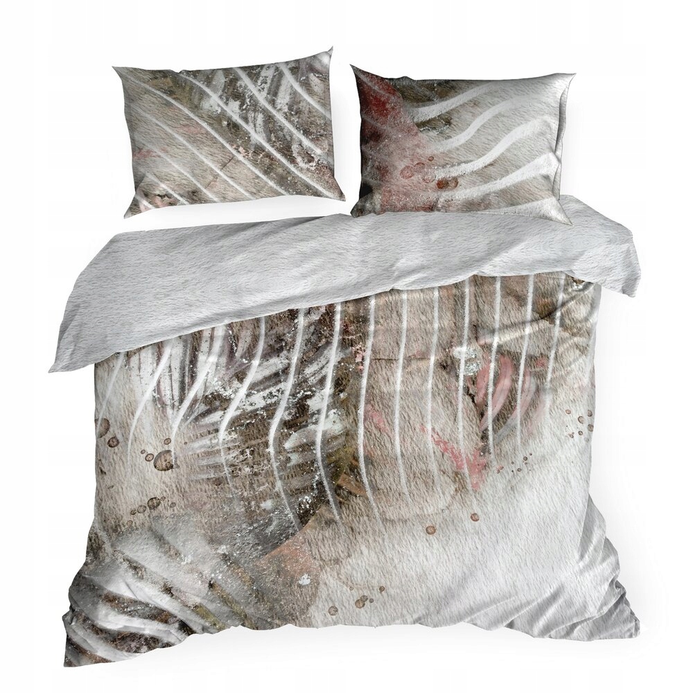 Posteľná Bielizeň 220x200 Eva Minge Eurofirany šedá béžová s dizajnovým vzorom