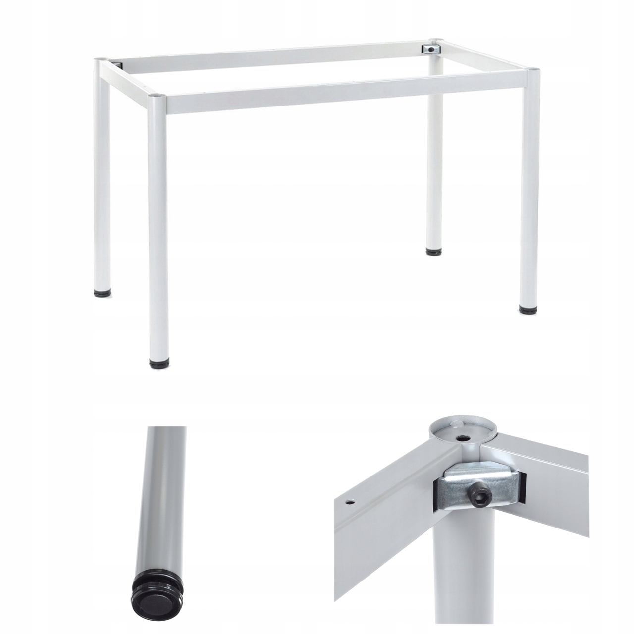 STELAŻ RAMOWY DO STOŁU 156X66 CM, KOLOR BIAŁY