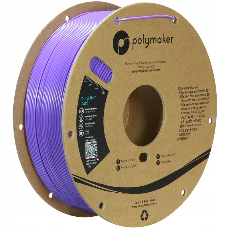 Filament Polymaker PolyLite Abs Fialový 1,75 mm 1 kg