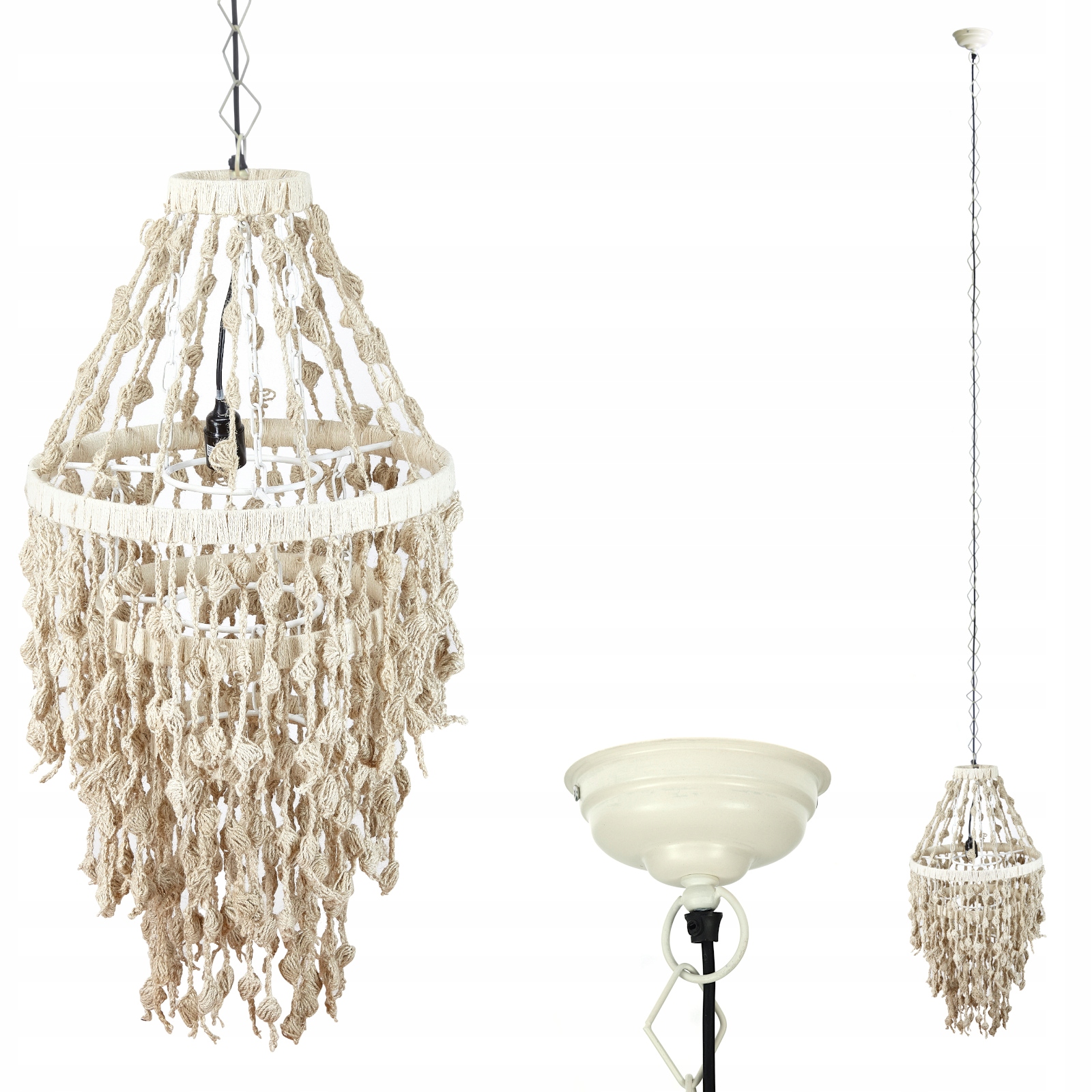 

Żyrandol sypialnia Duży Lampa wisząca Makrama Boho