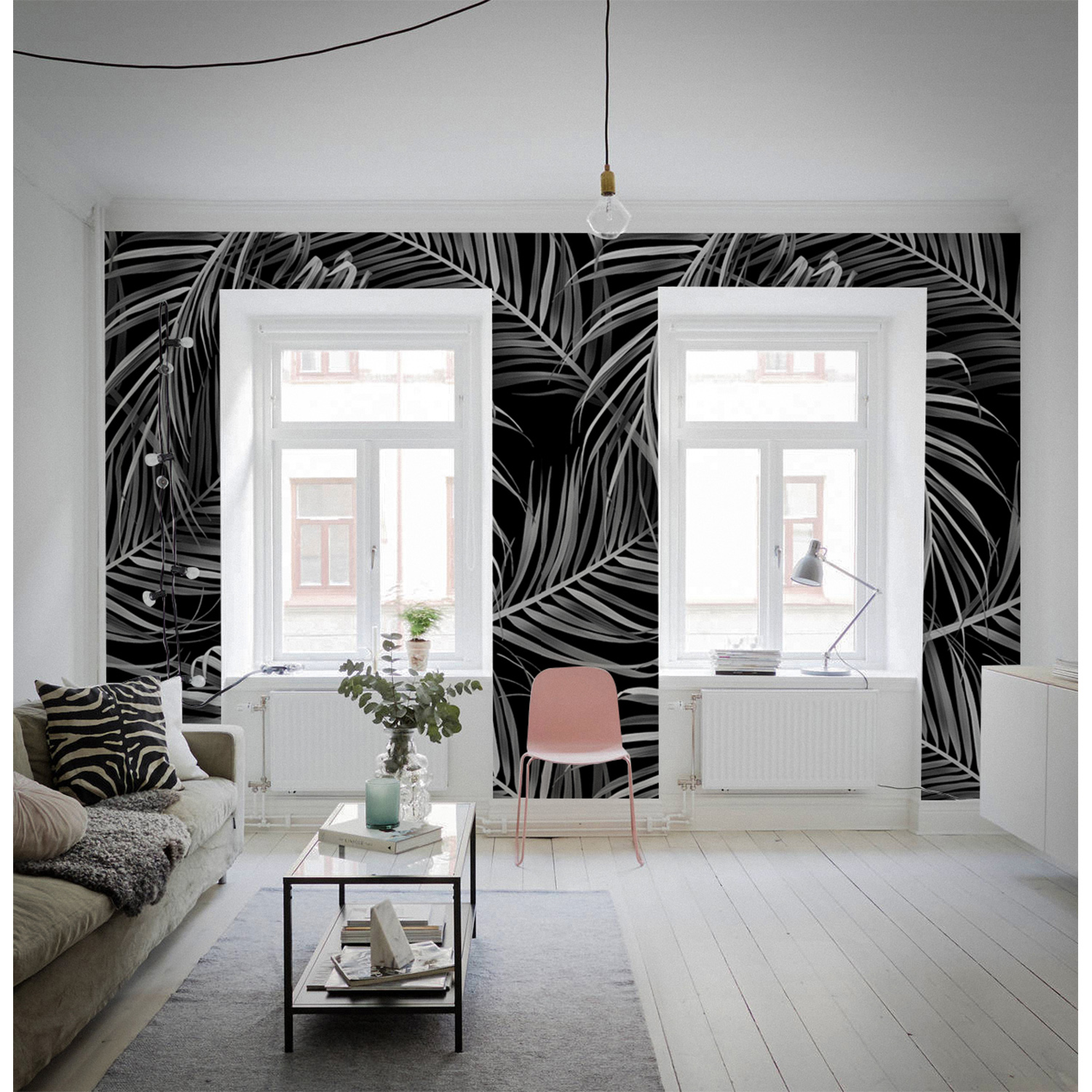 

Tapeta ścienna Liście palmy w negatywie 208x146 cm