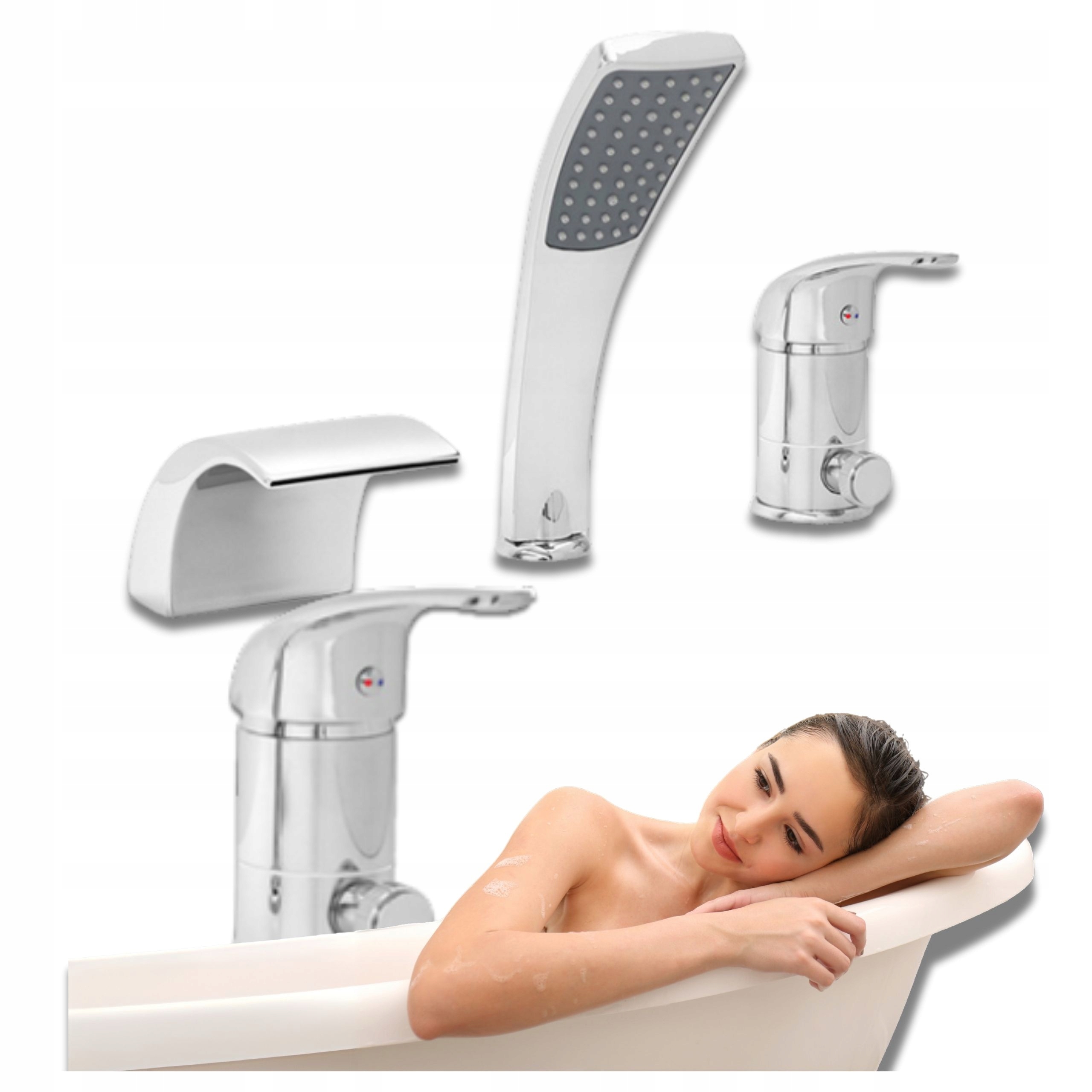 Vanová Baterie 3-OTVOROVÁ Vanová, Chrom, Kaskáda