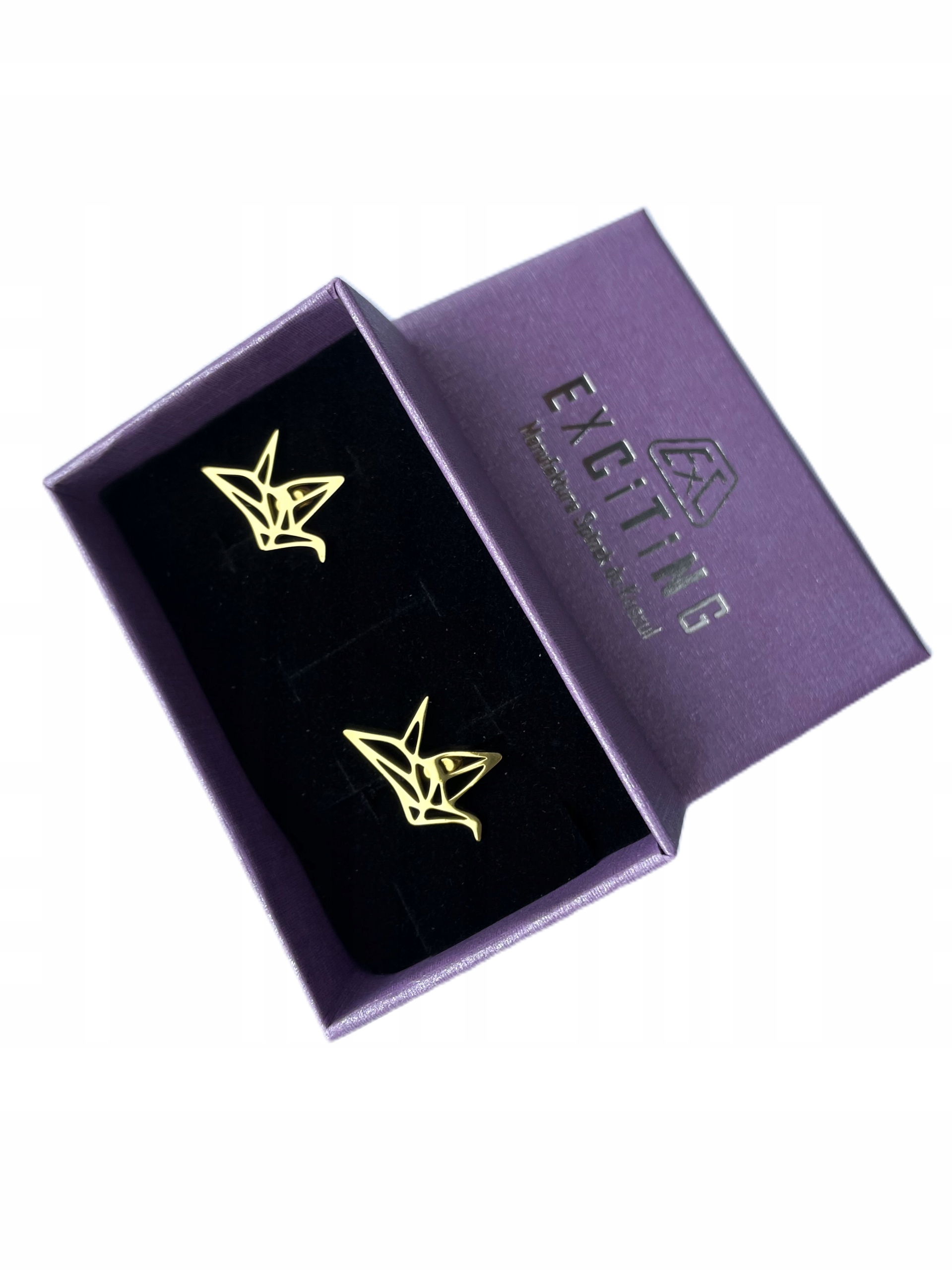 Stříbrné manžetové knoflíčky Žuraw Japonské Origami v krabičce jako dárek