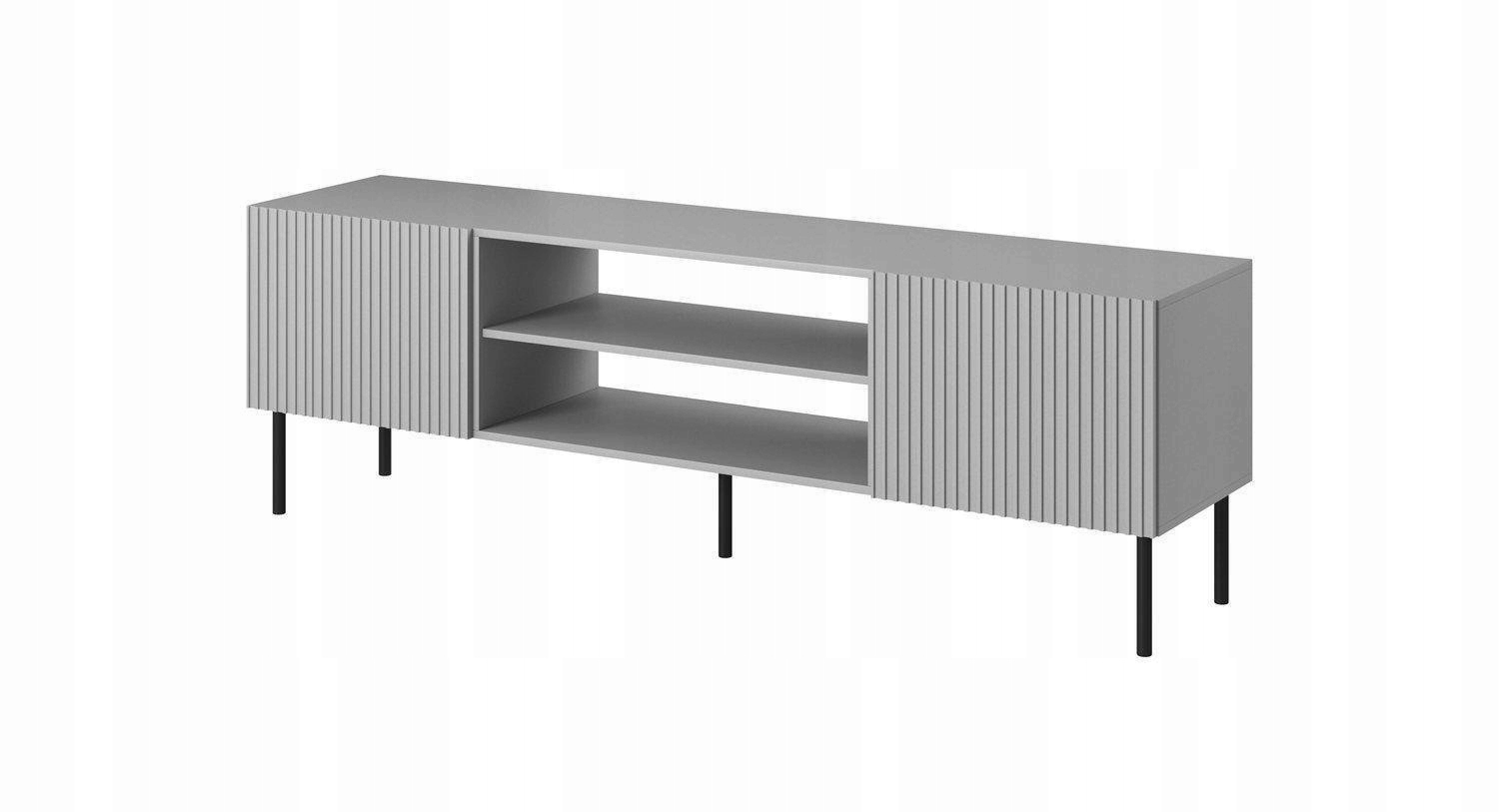 Szafka Rtv Harbin 180/42/57 cm Ryflowane Fronty szara