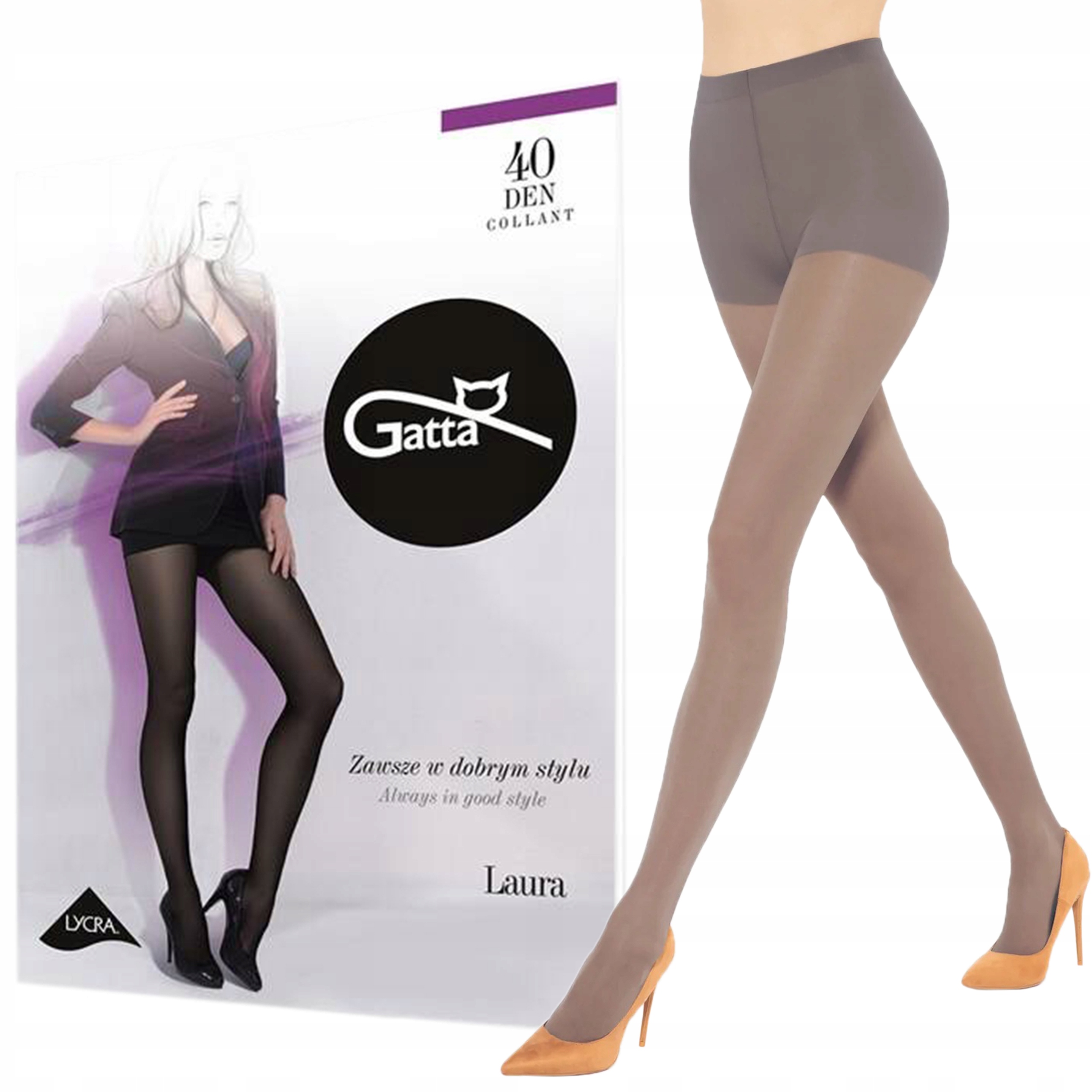 

Rajstopy Gatta Laura 40 den lycra Grafit 2-S