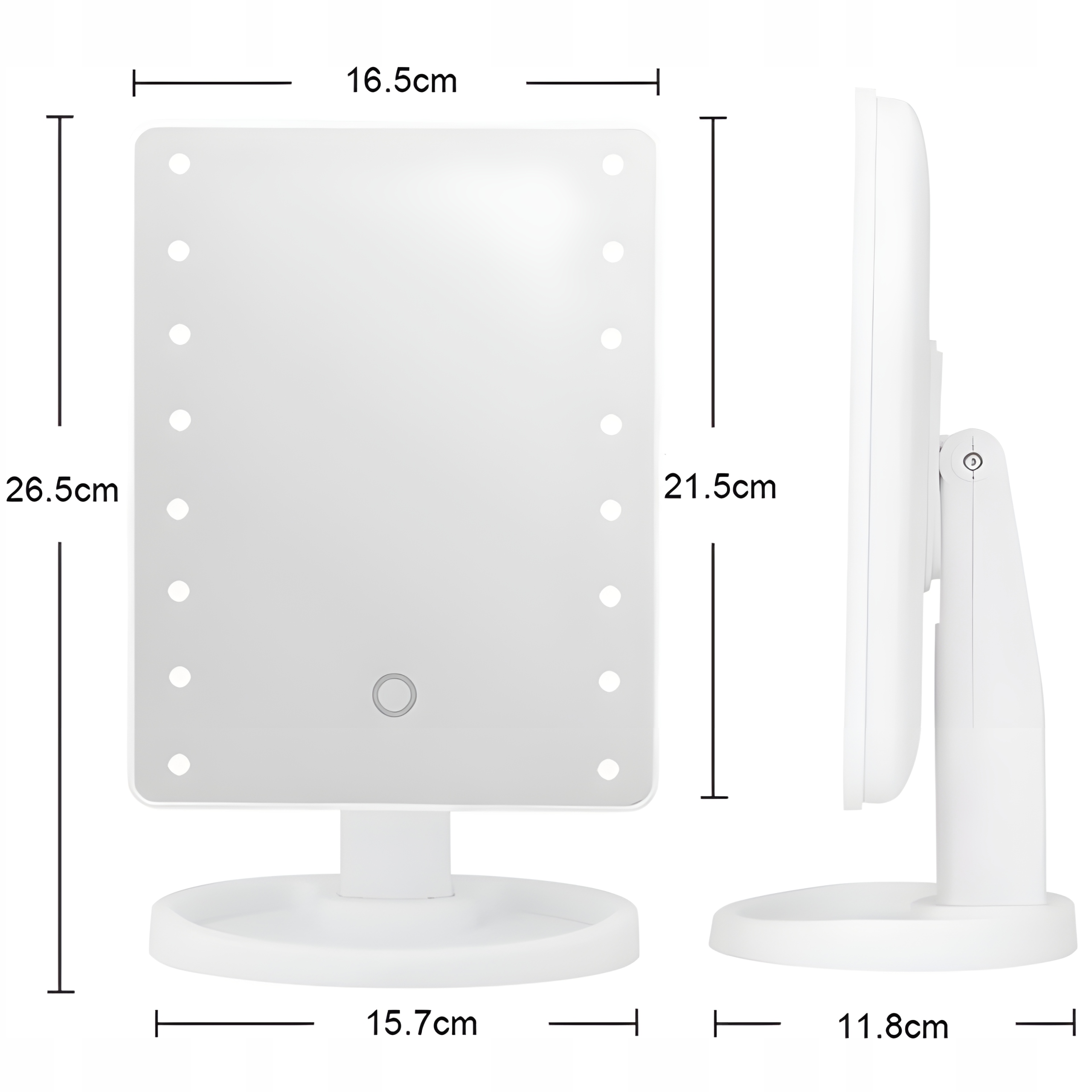 PODŚWIETLANE LUSTERKO DO MAKIJAŻU LUSTRO LED Z REGULACJĄ JASNOŚCI ŚWIATŁA Rodzaj stojące