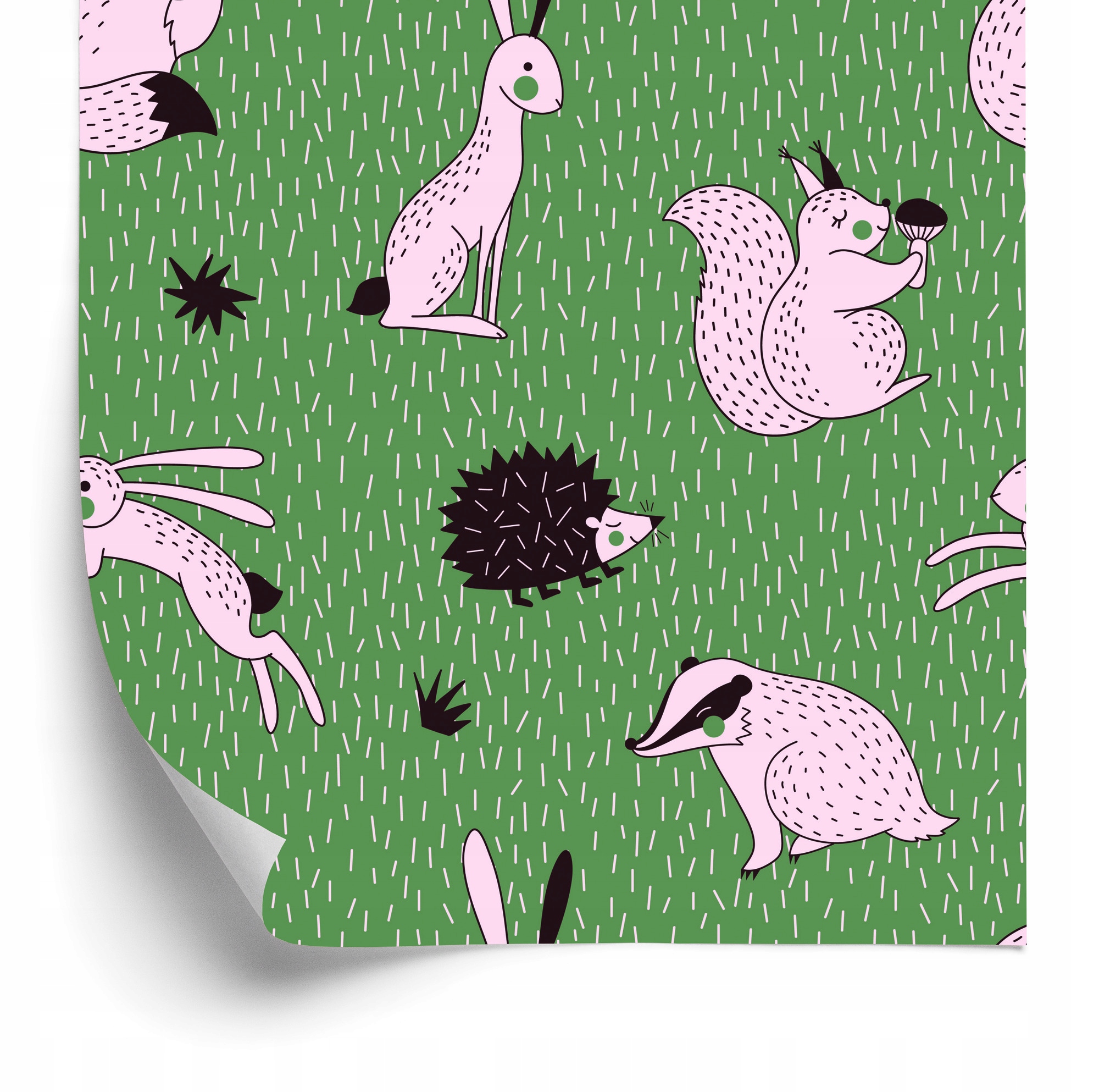 Tapeta pre deti Veselé lesné zvieratká 50x1000 cm