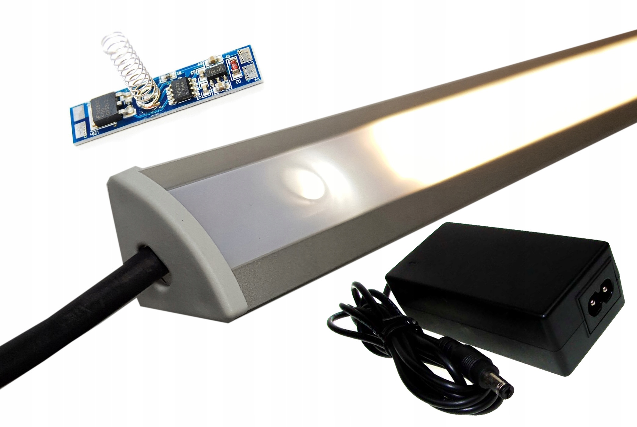 Podskříňková Lampa Rohová Podskříňkové osvětlení Led Lišta 52W 2mb Dotyk