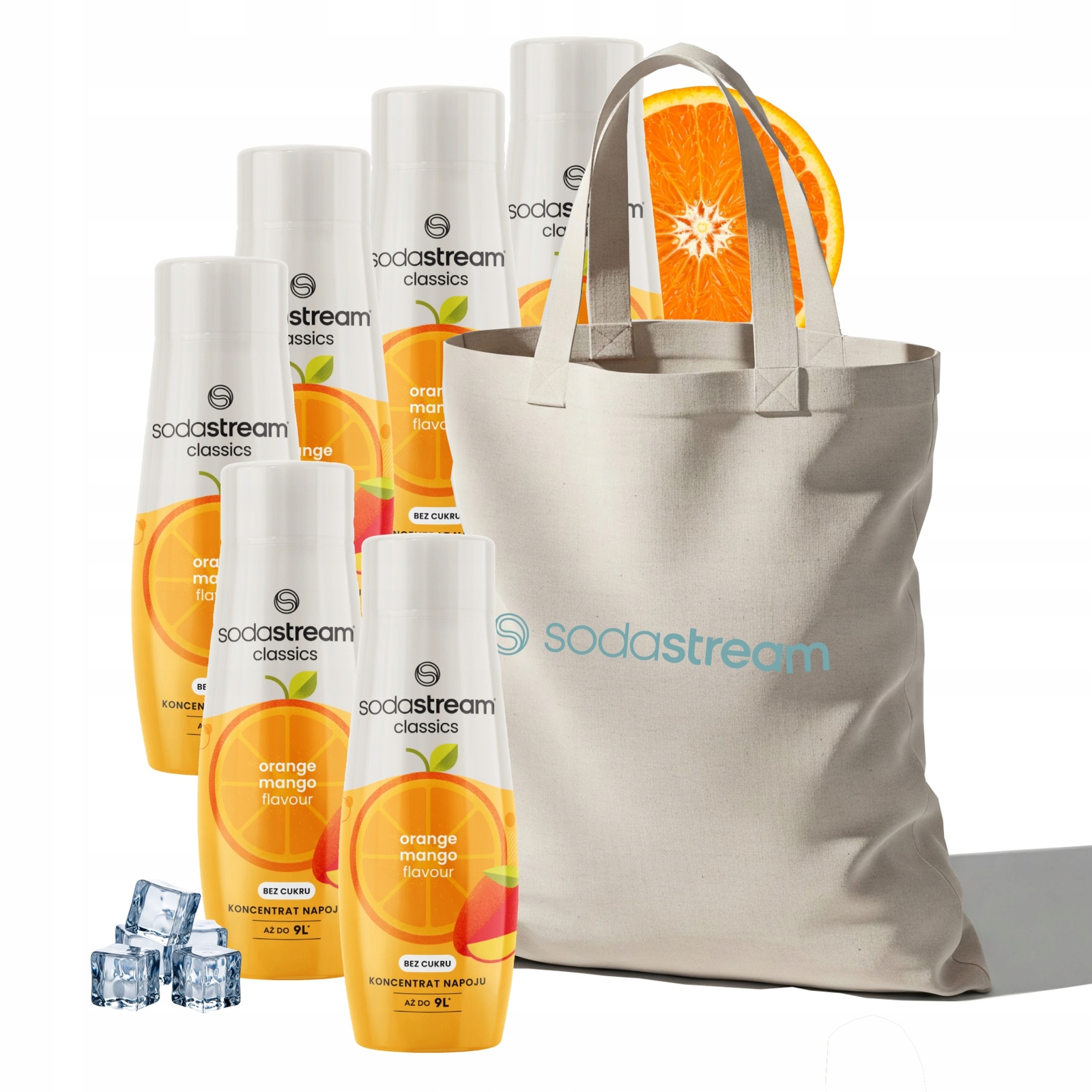 Sada Sirup koncentrát SodaStream Orange Mango 6x440 ml taška Bonus