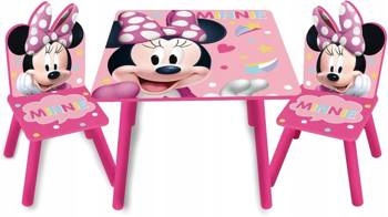DISNEY MYSZKA MINNIE MIKI STOLIK 2 KRZESŁA DZIECI