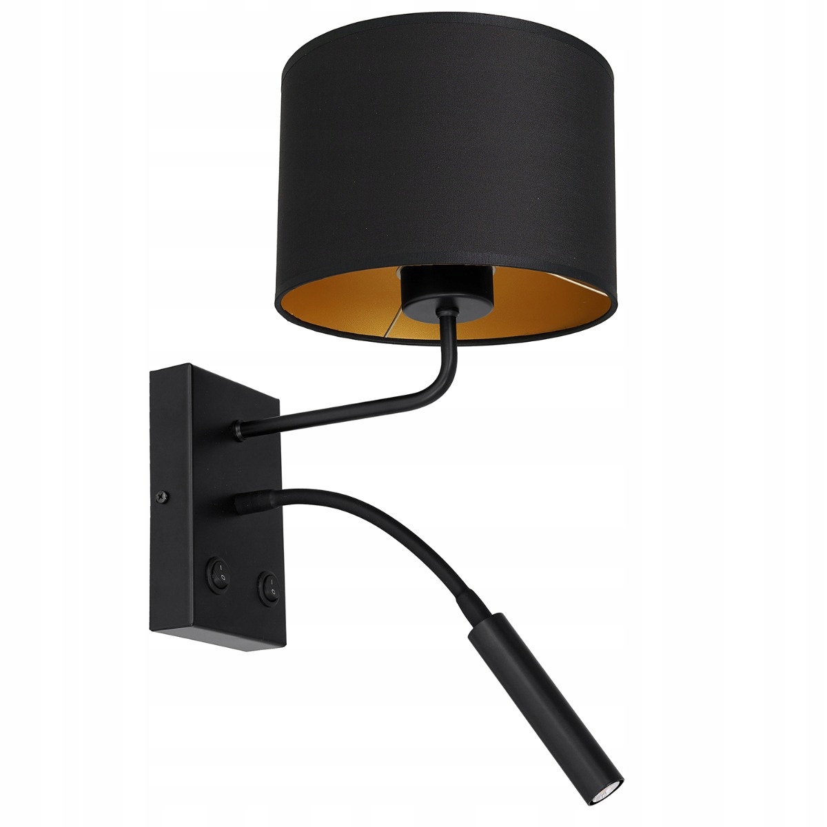 Nástenné svietidlo Luminex Arden čierne/zlaté 2v1 Led G9 E27 15W s lampou