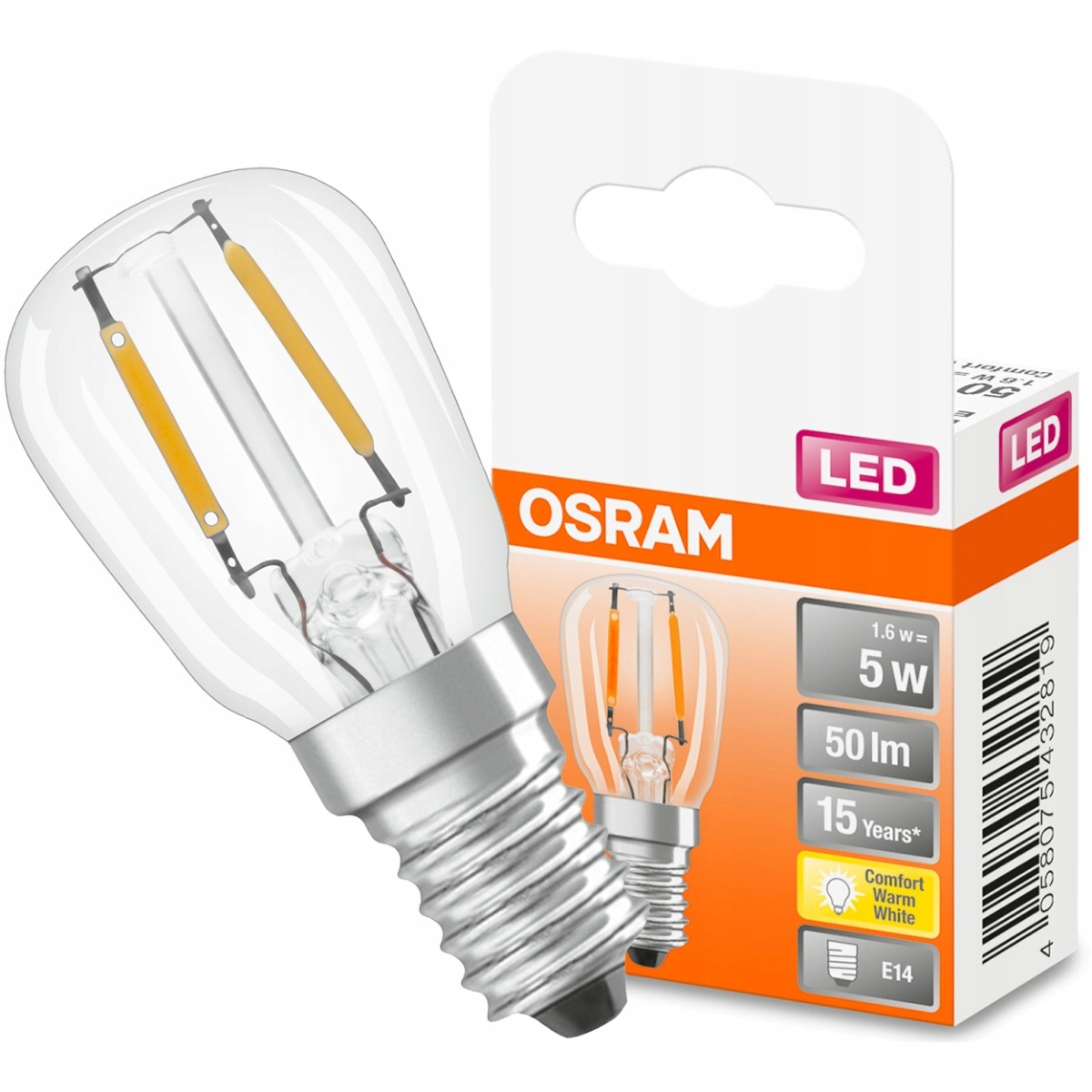Żarówka LED E14 T26 filament T26 1,6W SZKŁO OSRAM
