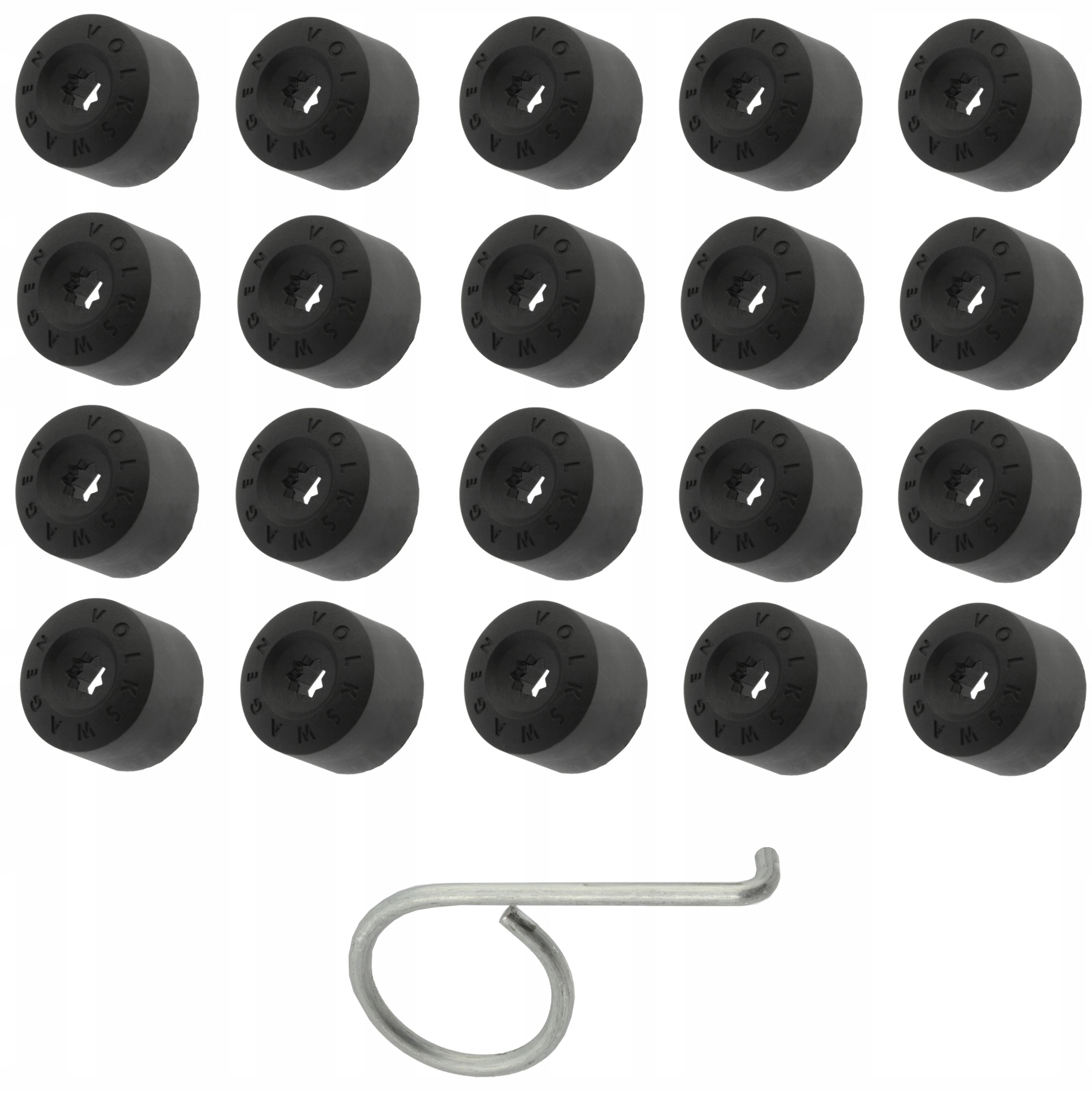 ORYGINALNE KAPSLE NAKŁADKI NA ŚRUBĘ KOŁA VW 20SZT