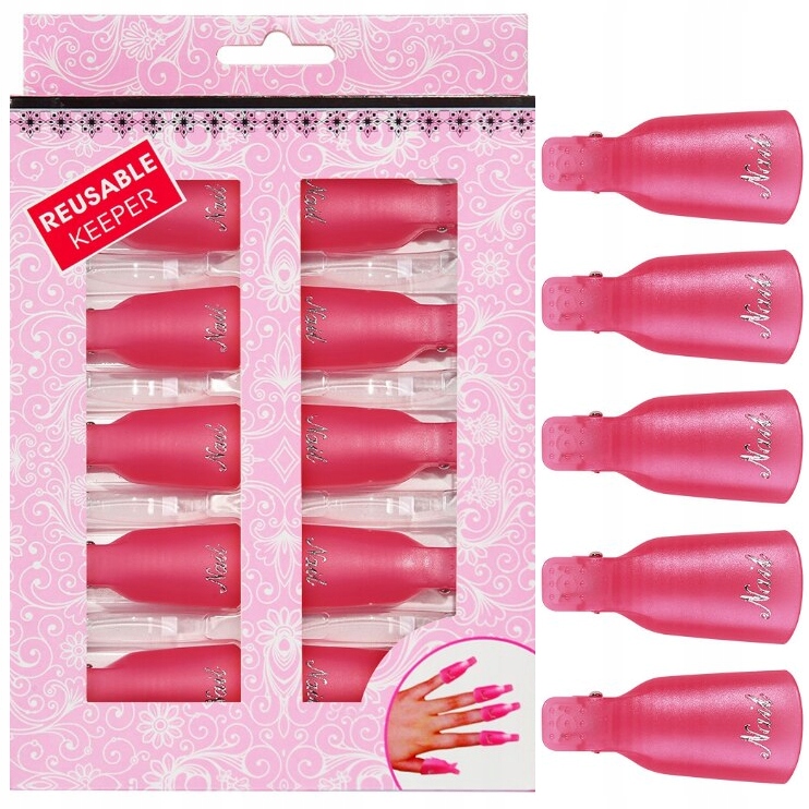 Klipsy do ściągania usuwania lakieru hybryd żelu 10 szt SEOL