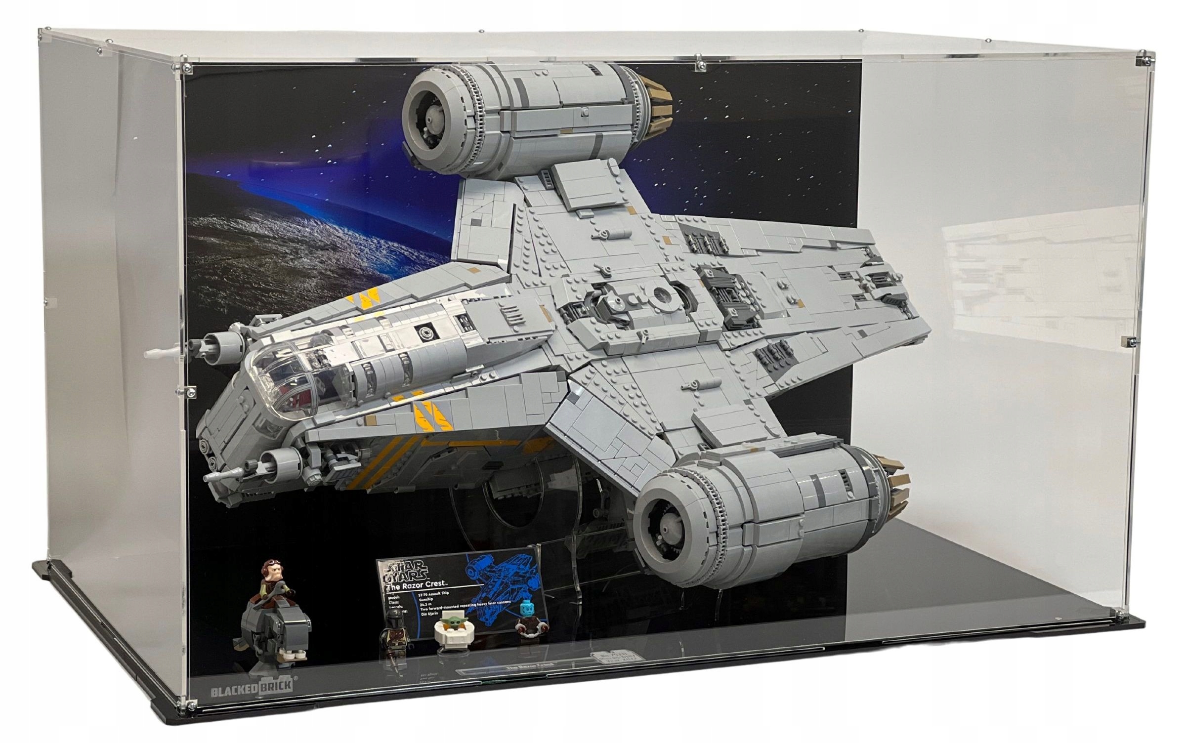 Vitrína s pozadím Blacked Brick pre Lego Star Wars 75331 Pílový list