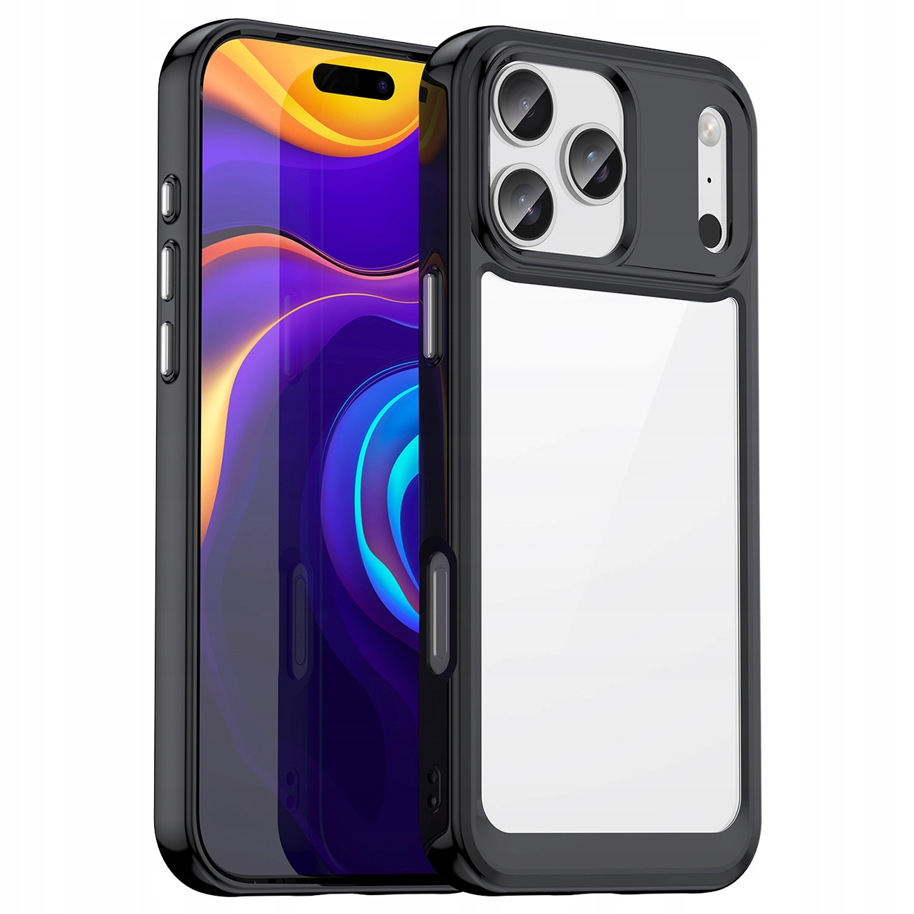 Etui Outer Space na iPhone 17 Pro Max czarne przezroczyste Hurtel
