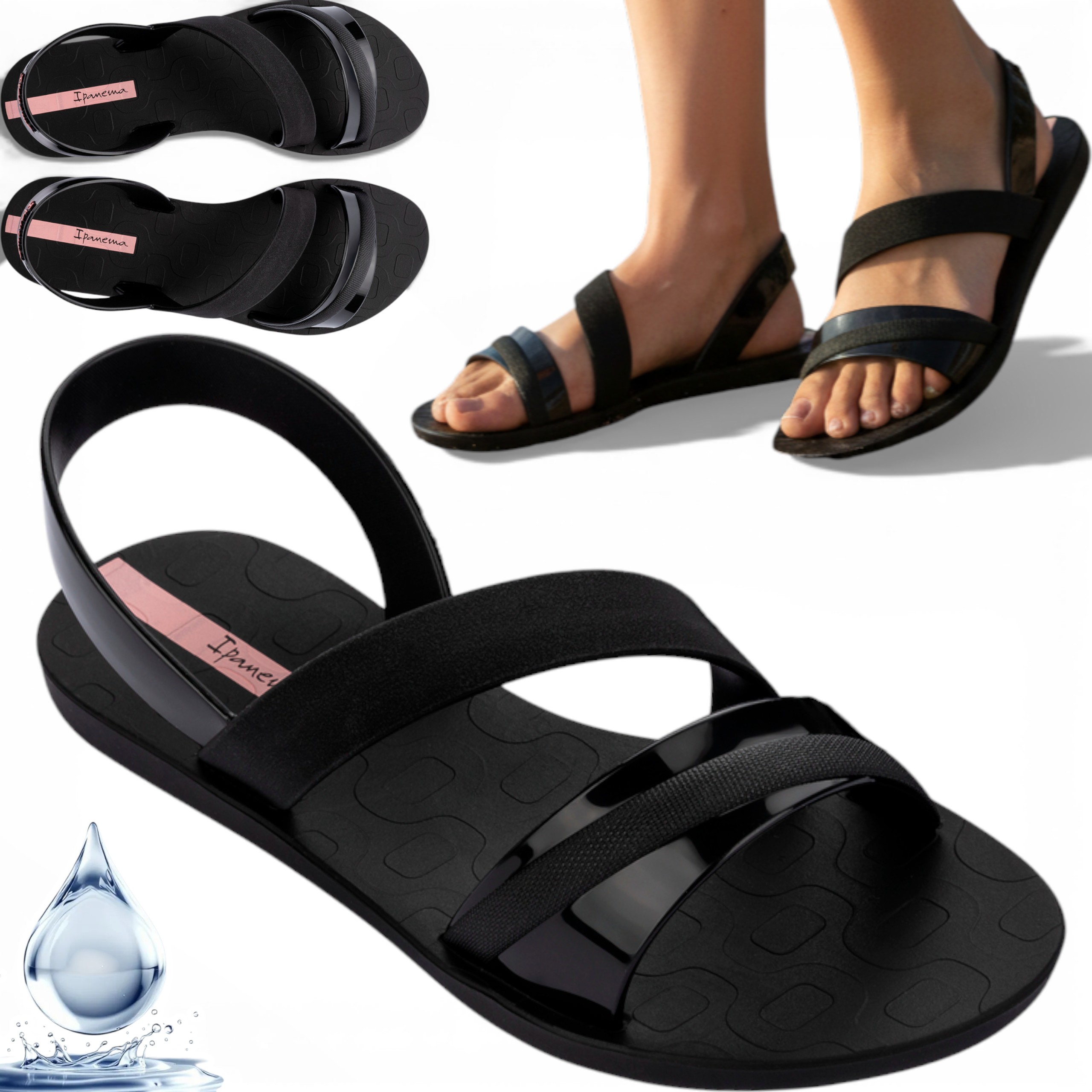 Dámské gumové sandály 39 Ipanema na plážový bazén Lehké Pohodlné Letní