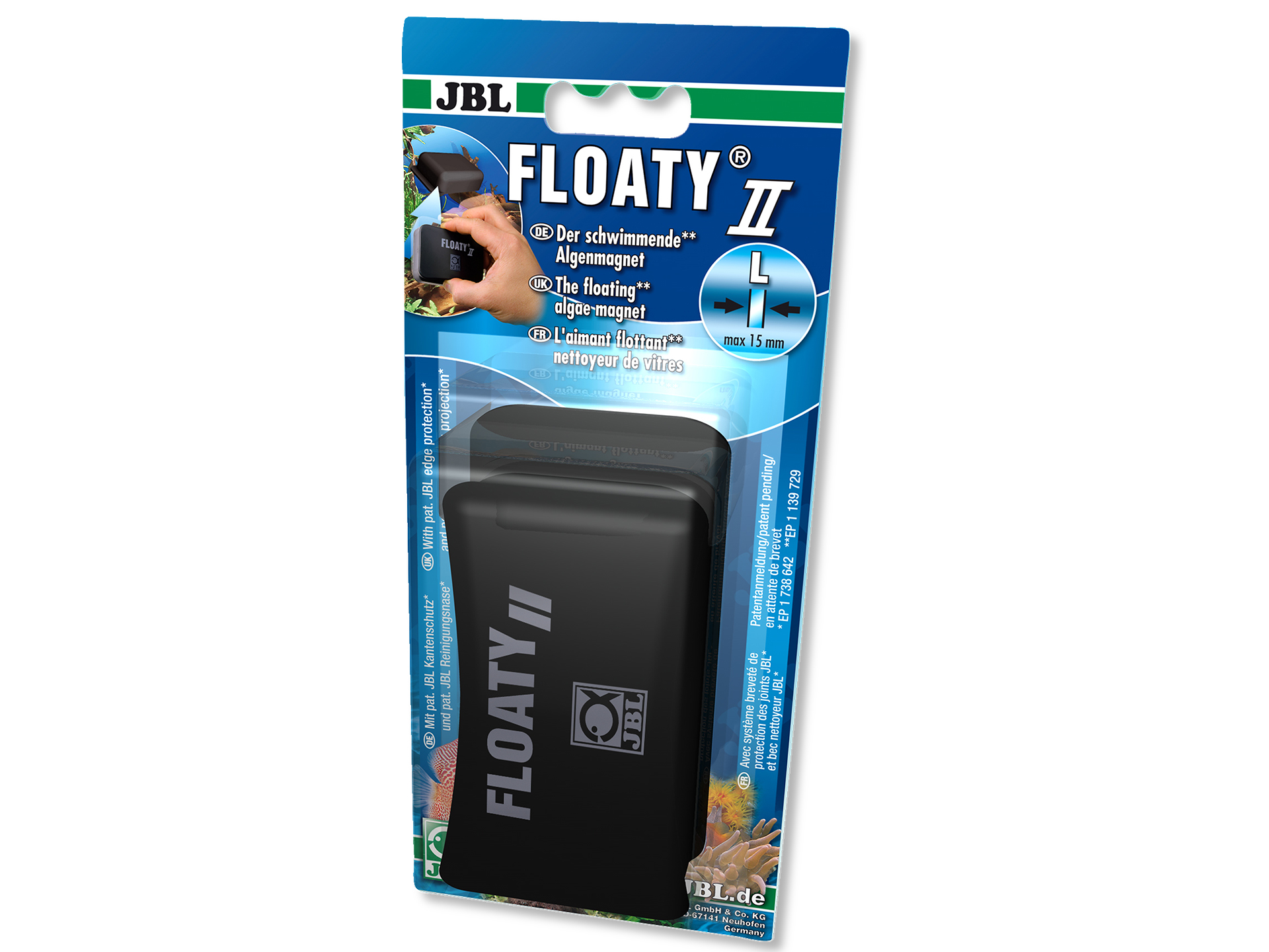 Levně Jbl Magnetický čistič Floaty L sklo max. 15 mm