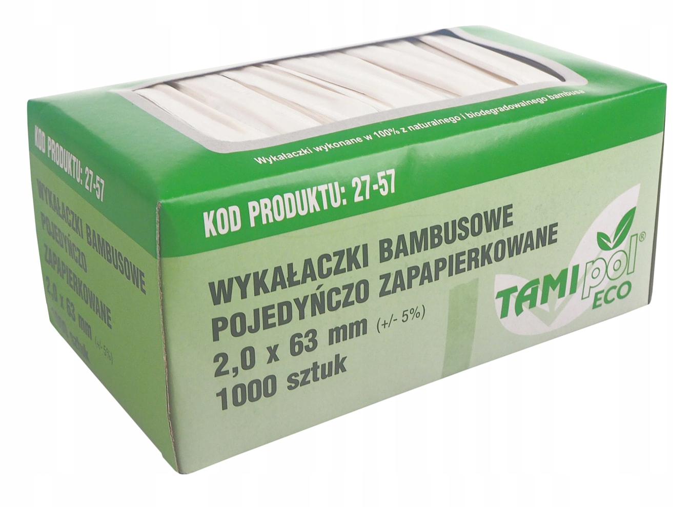 

Wykałaczki drewniane pakowane osobno 1000 sztuk