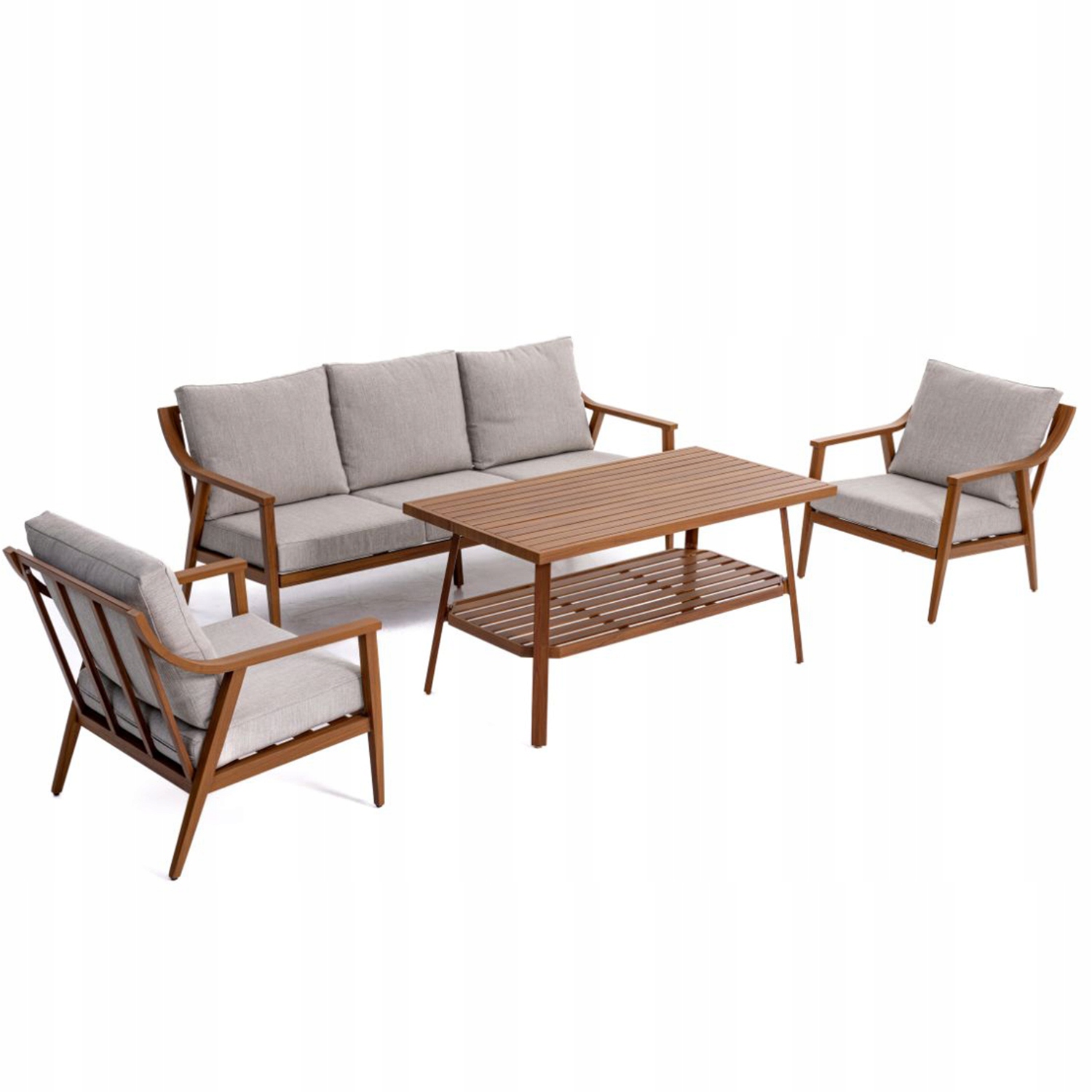 Zestaw mebli ogrodowych Avida Tulum Sofa 3os. 2xFotel Stolik Aluminium