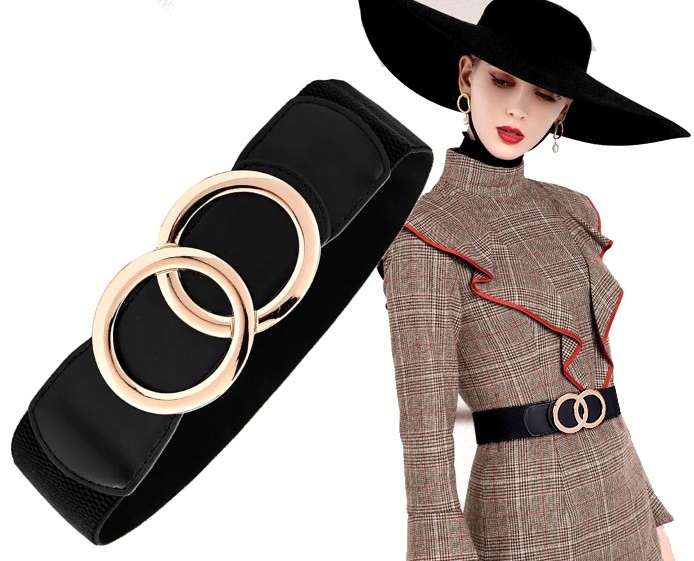 

Damski szeroki Pasek Elastyczny do ubrań dwa koła