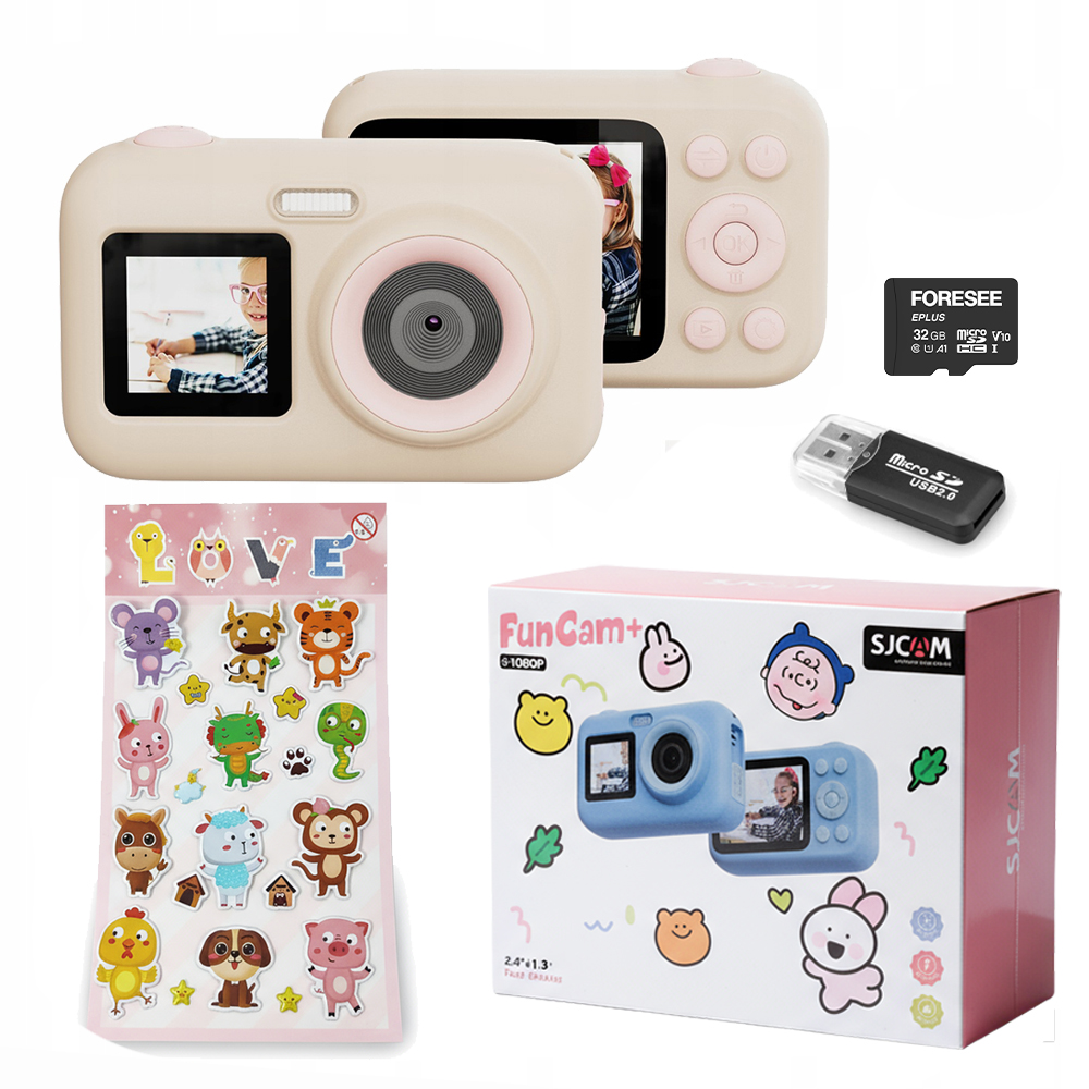 Fotoaparát Pro Děti Funcam+ Sjcam Kamera 2 LCD obrazovky samolepky hry 32GB
