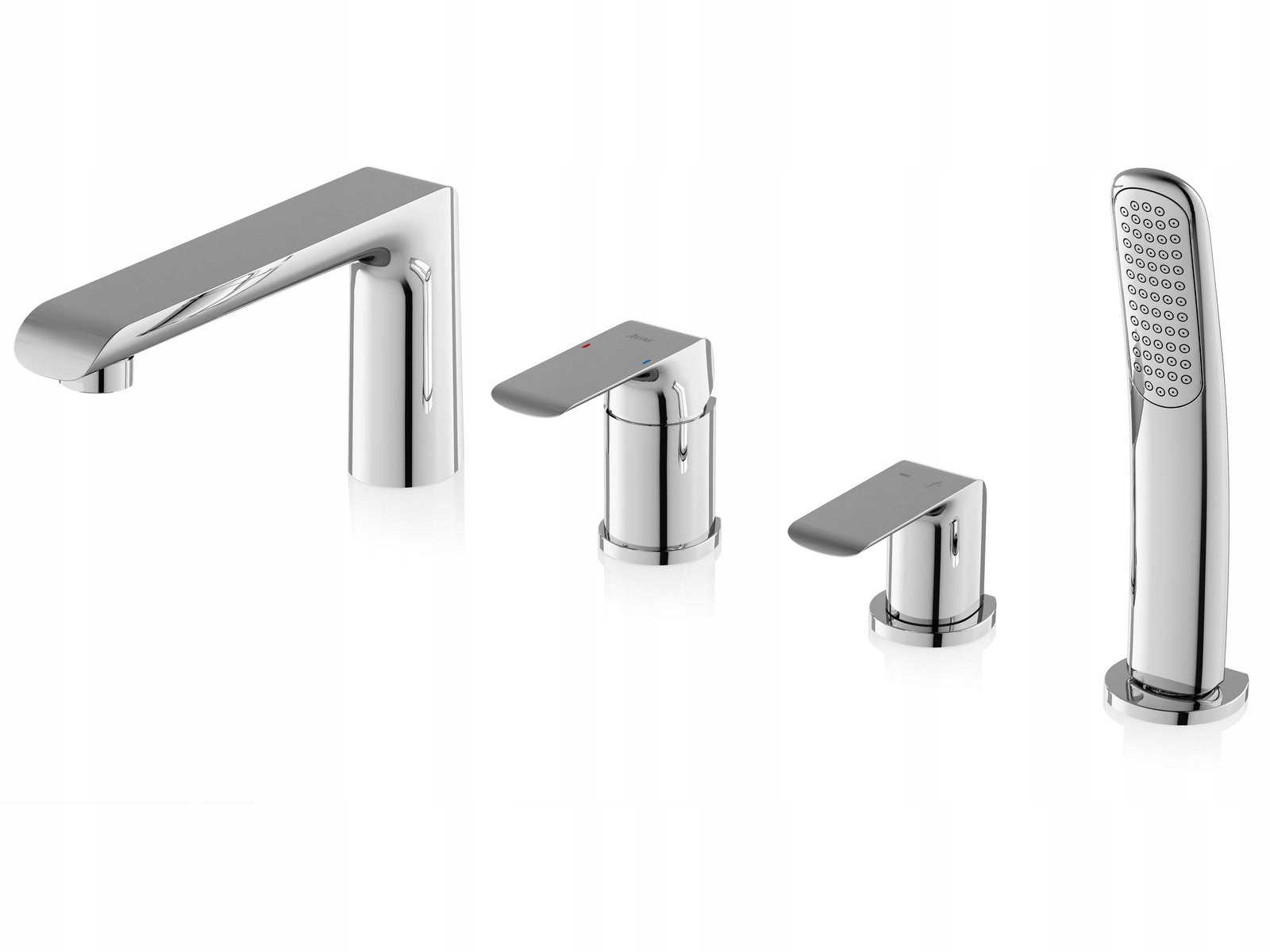 Bateria wannowa stojąca Ravak Flat Fl 026.00 4-otworowa chrom