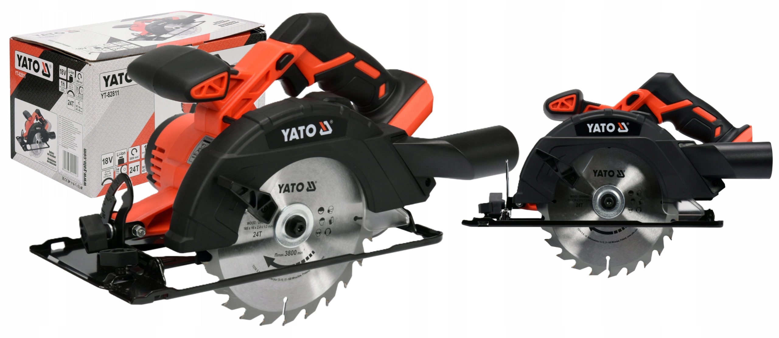 Akumulátorová Kotoučová Pila Tělo BODY18V 165 mm Yato YT-82811