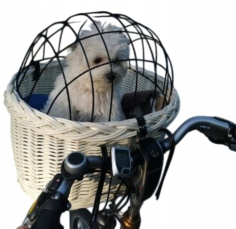 Kosz wiklinowy na rower dla Psa-kota do 10kg