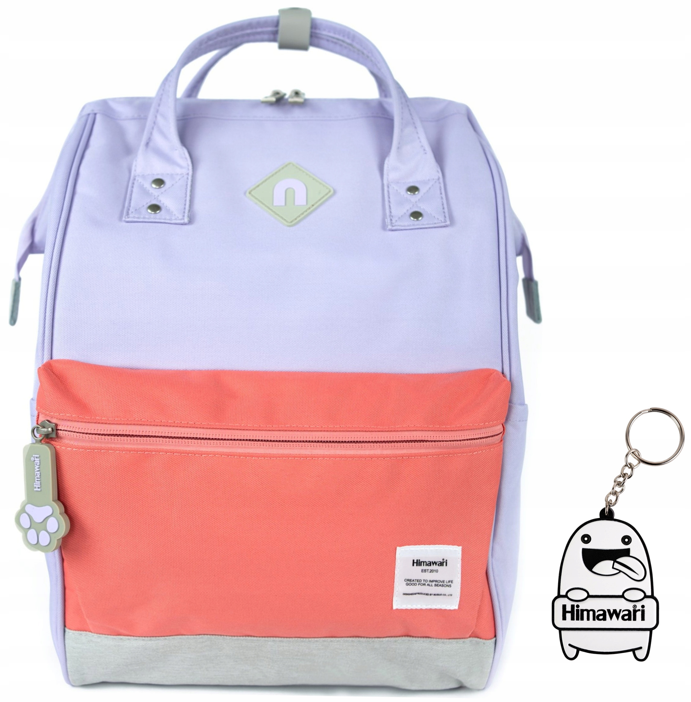 Batoh Himawari Kitten M multifunkční, prostorný, Usb, levandulový
