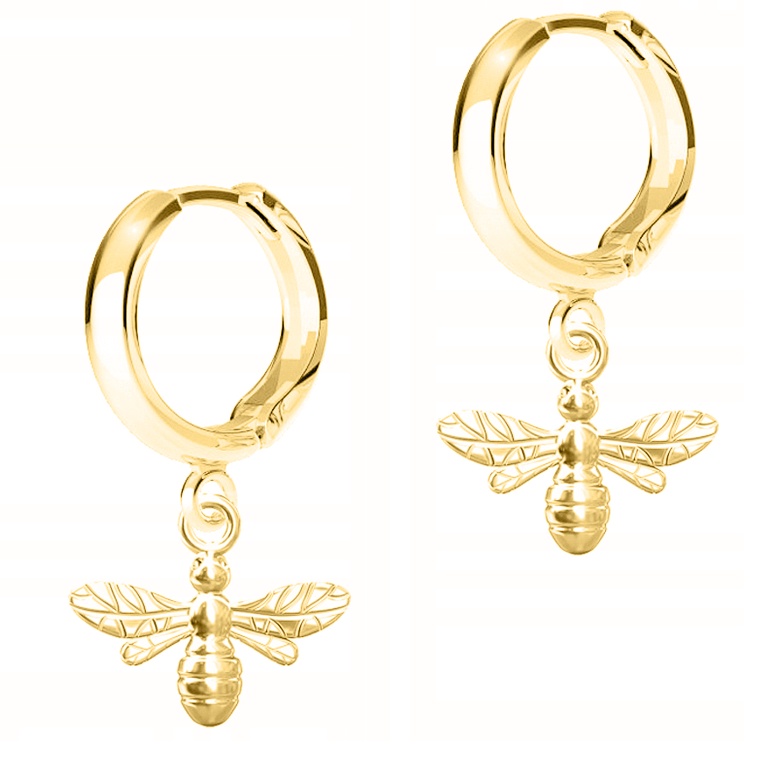 Zlaté Náušnice s včelkami Včely Hmyz Včelka Bee Stříbro 925