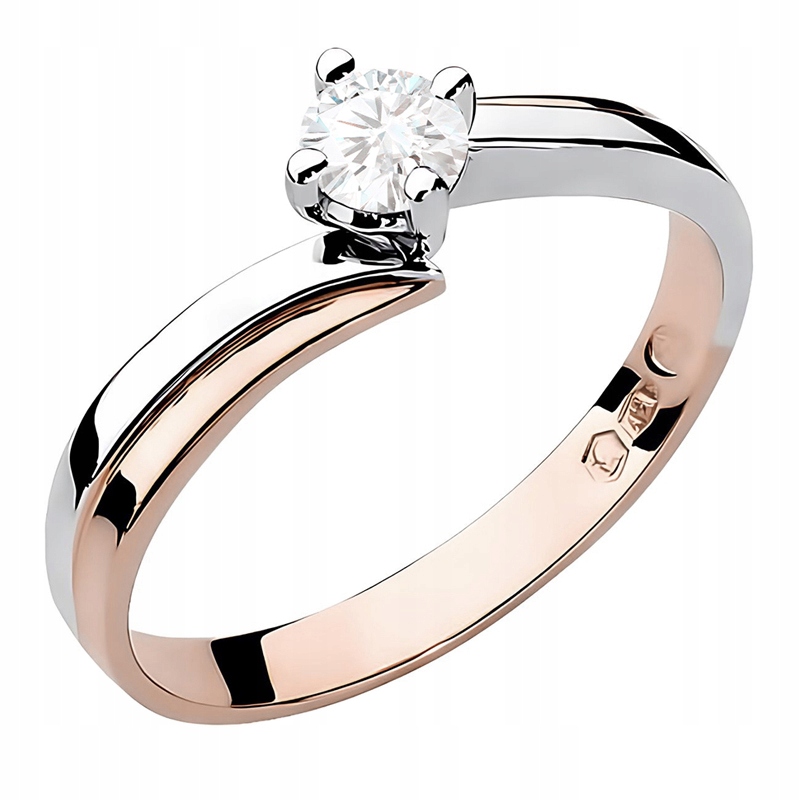 Krásný Prstýnek pr 585 s laboratorním diamantem 0,25 ct 14k