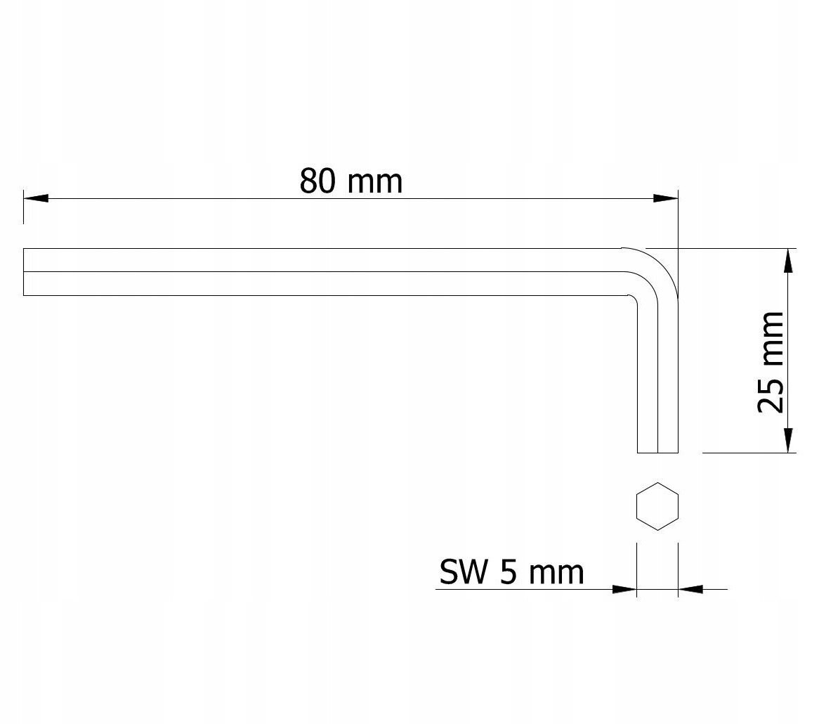 Klucz imbusowy kluczyk do montażu imbus 5 mm typ L Marka Global Service