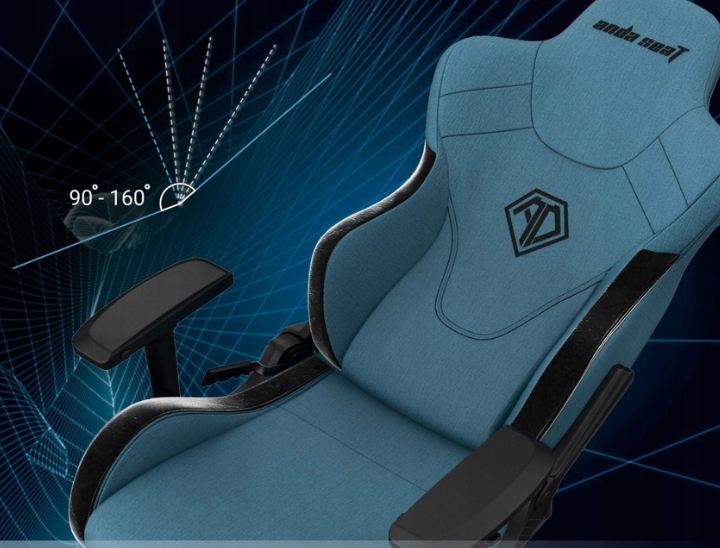 Fotel gamingowy biurowy Anda Seat T-Pro 2XL materiałowy niebieski obrotowy Wysokość mebla 146 cm