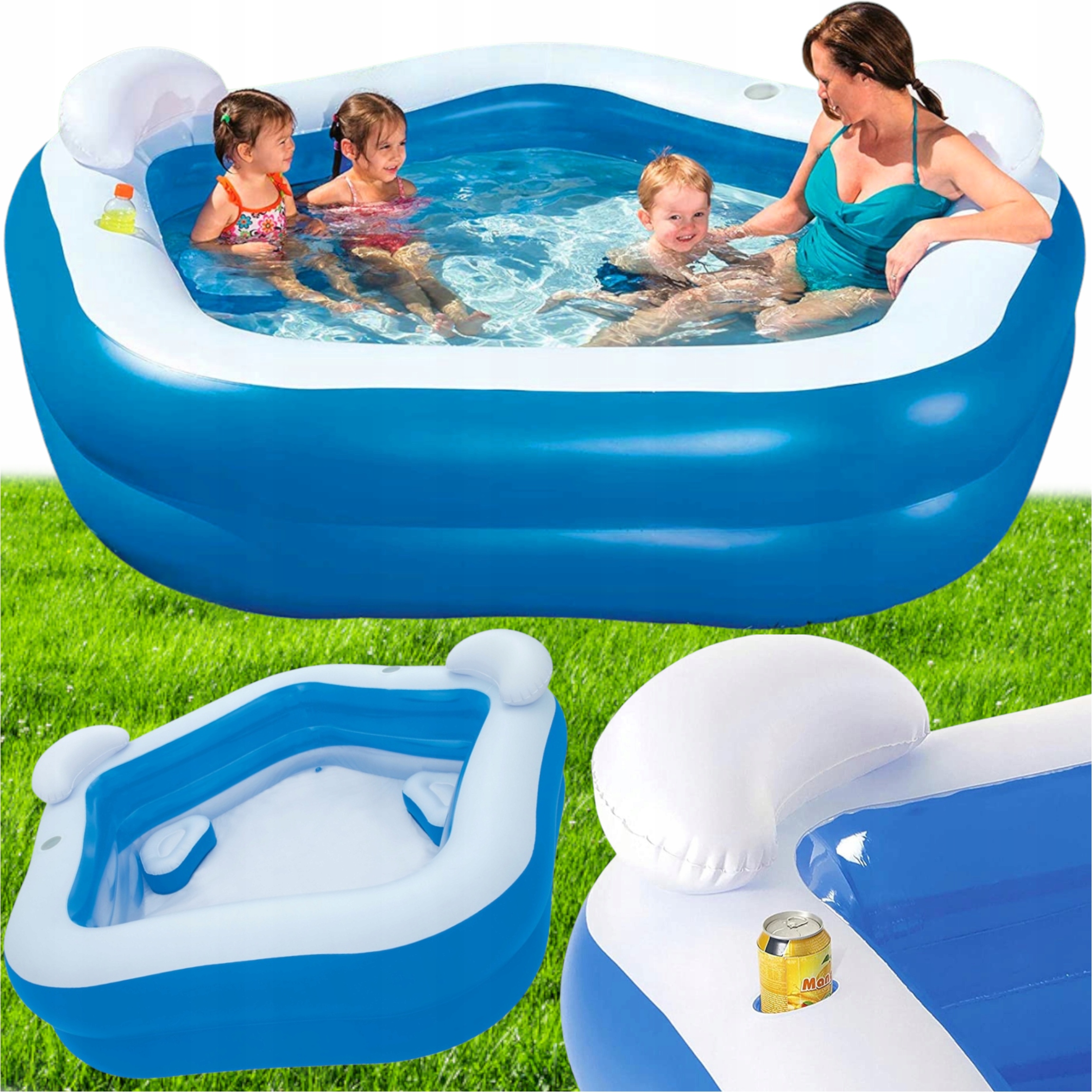 Bazén Pro Rodiče A Děti 2v1 Se Sedátky A Držáky Na Nápoje