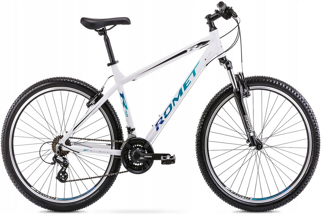 Rower górski Mtb Romet Rambler R7.0 XL 21" biało-czarno-niebieski