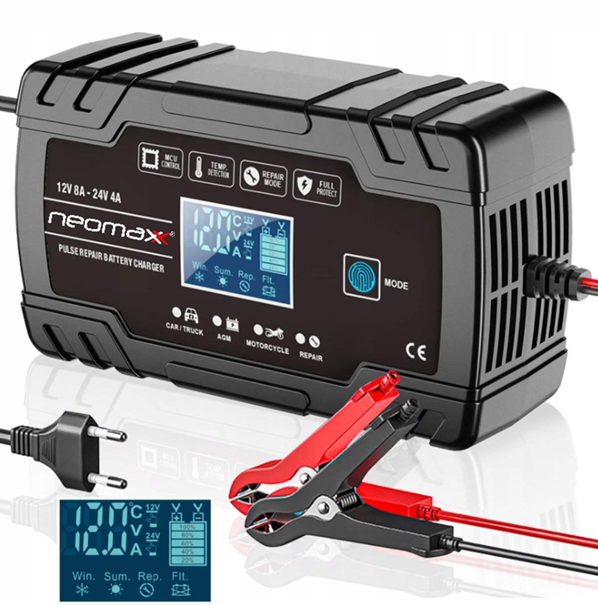 Usměrňovač Autobaterií S Automatickou Funkcí Opravy 12V 24V
