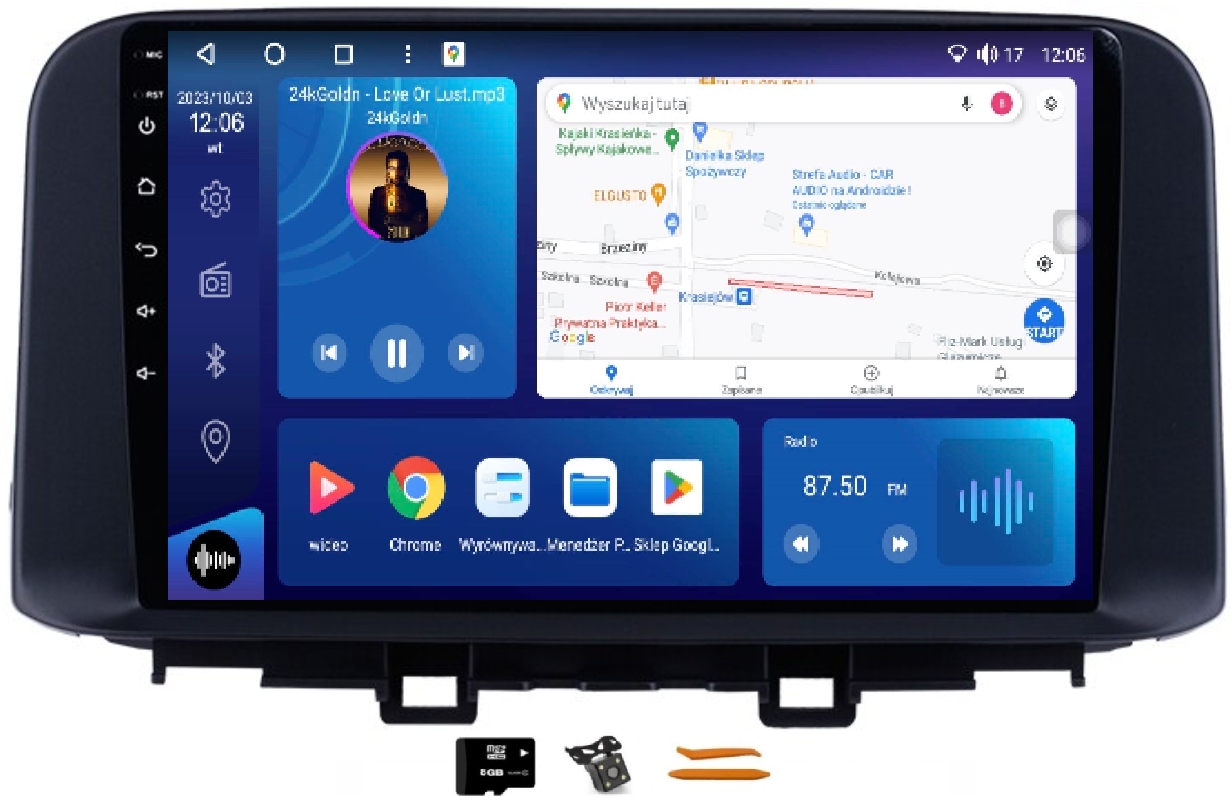 Android Rádio Navigácia Qled Carplay 64GB Lte Gps Hyundai Kona 1 17-20