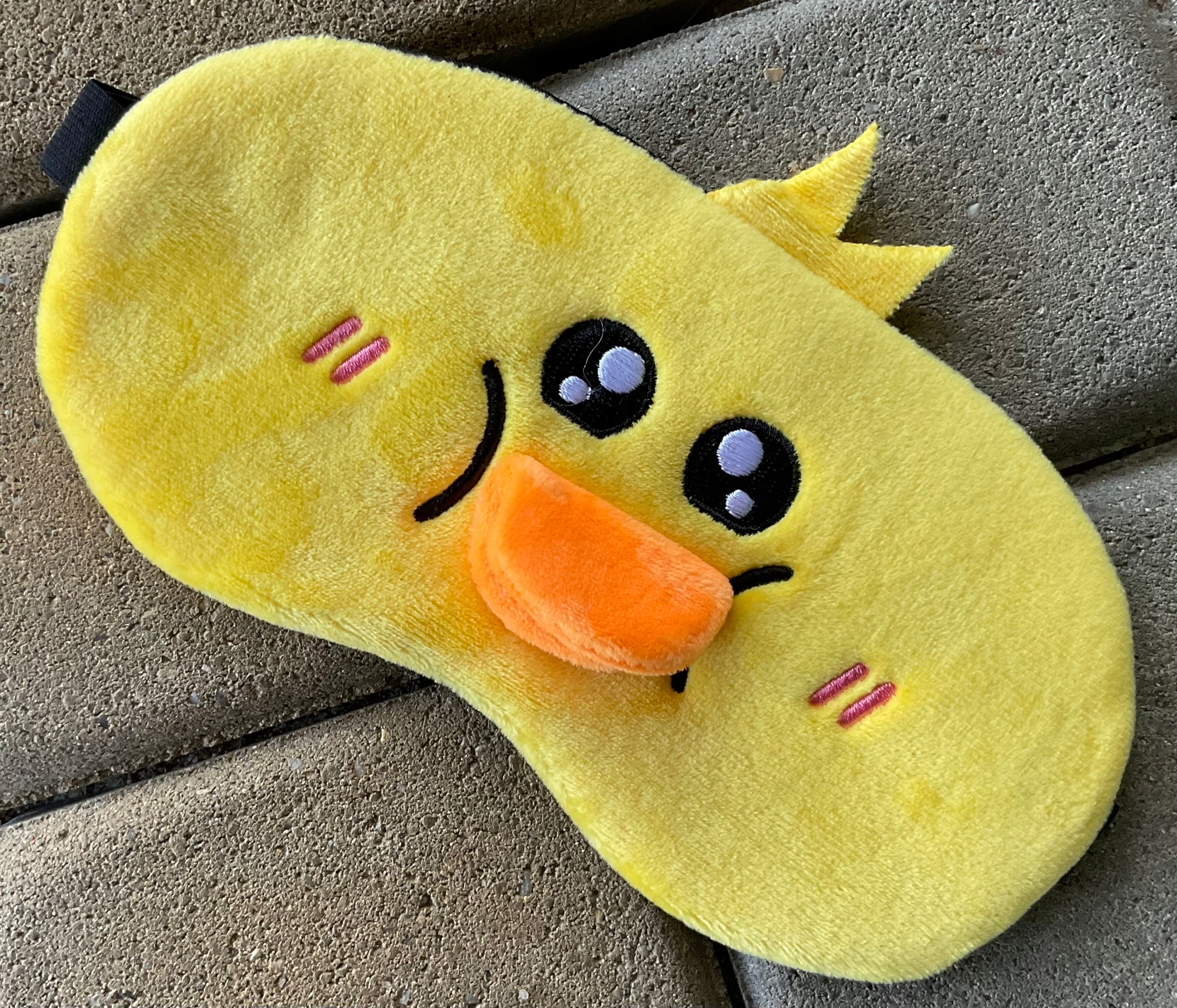 OPASKA NA OCZY MASKA DO SPANIA SNU RELAKSU kaczka AKSAMITNA OLDMAN NA GUMCE Model na oczy