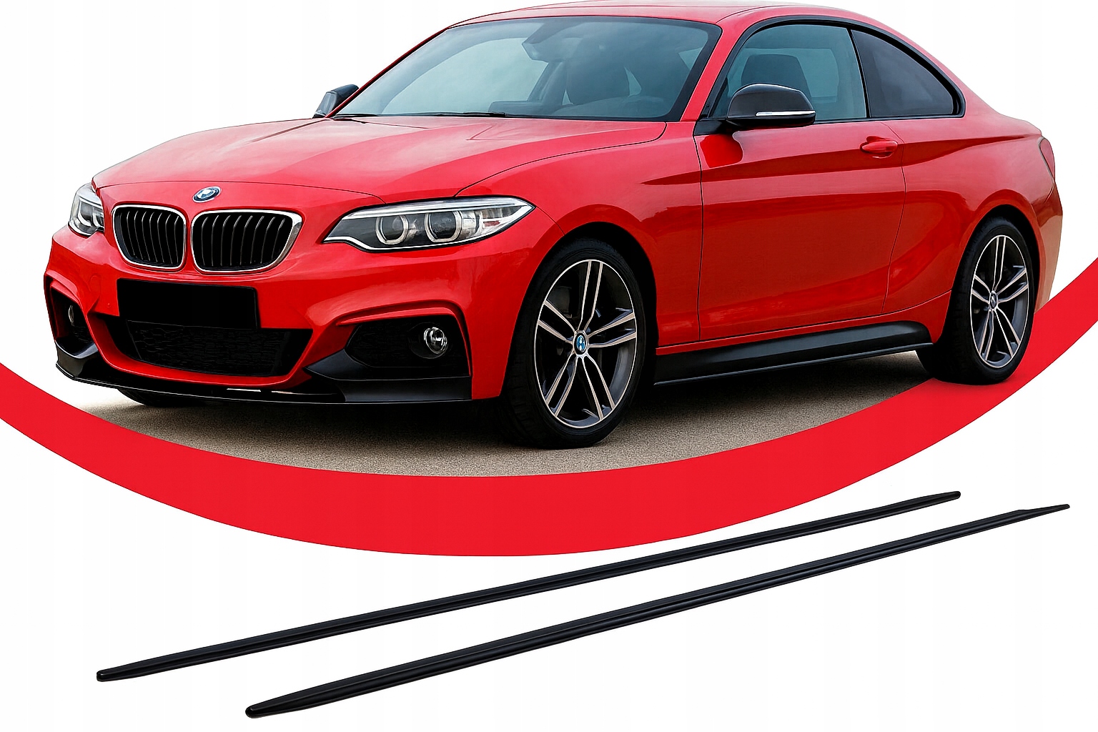 Bmw F22 Boční Kryty Prahů Pro Cestování Spoilery Černá Lesklá Barva