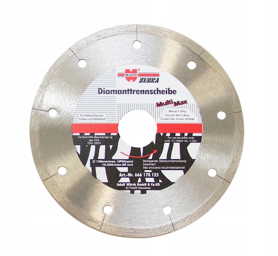 

Wurth Diamentowa tarcza tnąca Multi Max 125MMX1MM