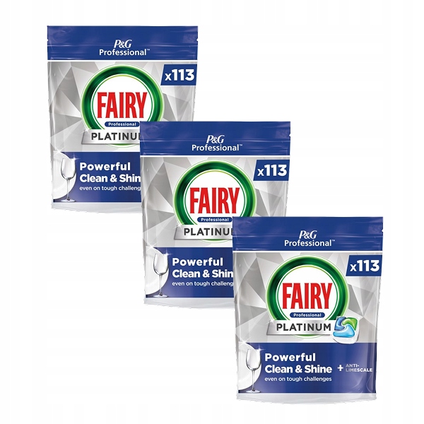 Fairy Professional Platinum Kapsułki do zmywarki Regular 3x113 sztuk cykli