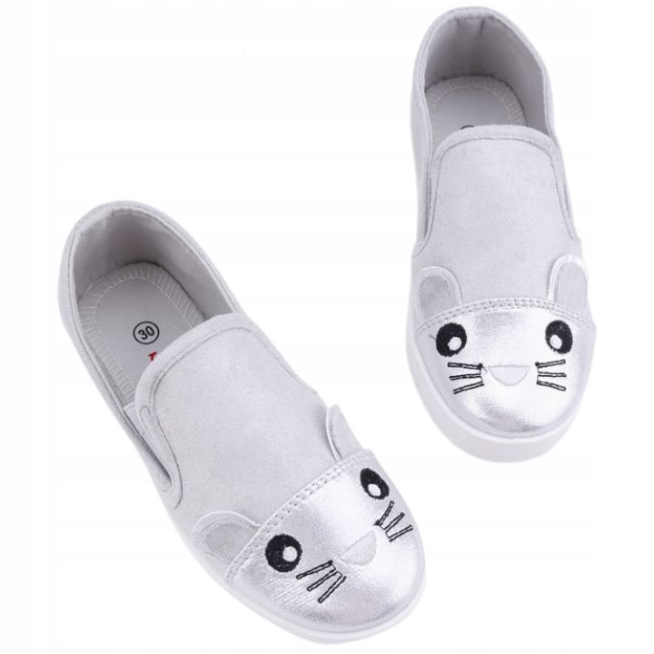 

Trampki dziewczęce szare wsuwane tenisówki