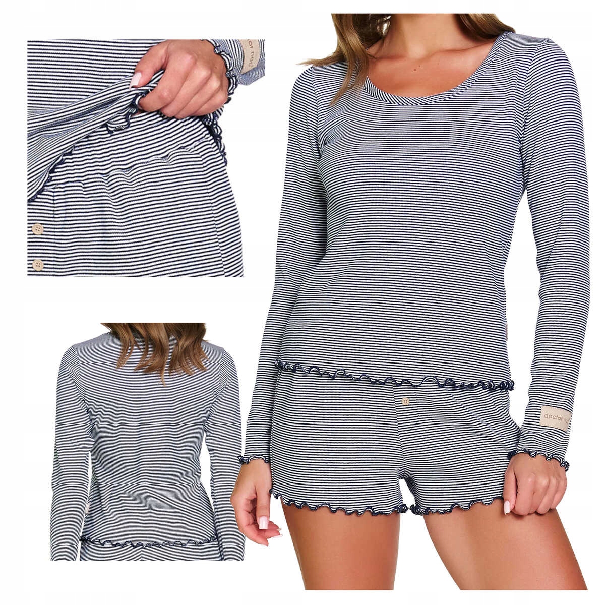 Doctor Nap Dámské bavlněné pyžamo s kraťasy Pm 7176 blackberry L