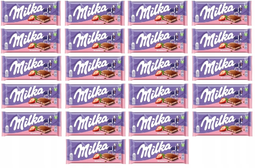 Levně 22 x 100 g Milka Jahodová čokoláda Karton
